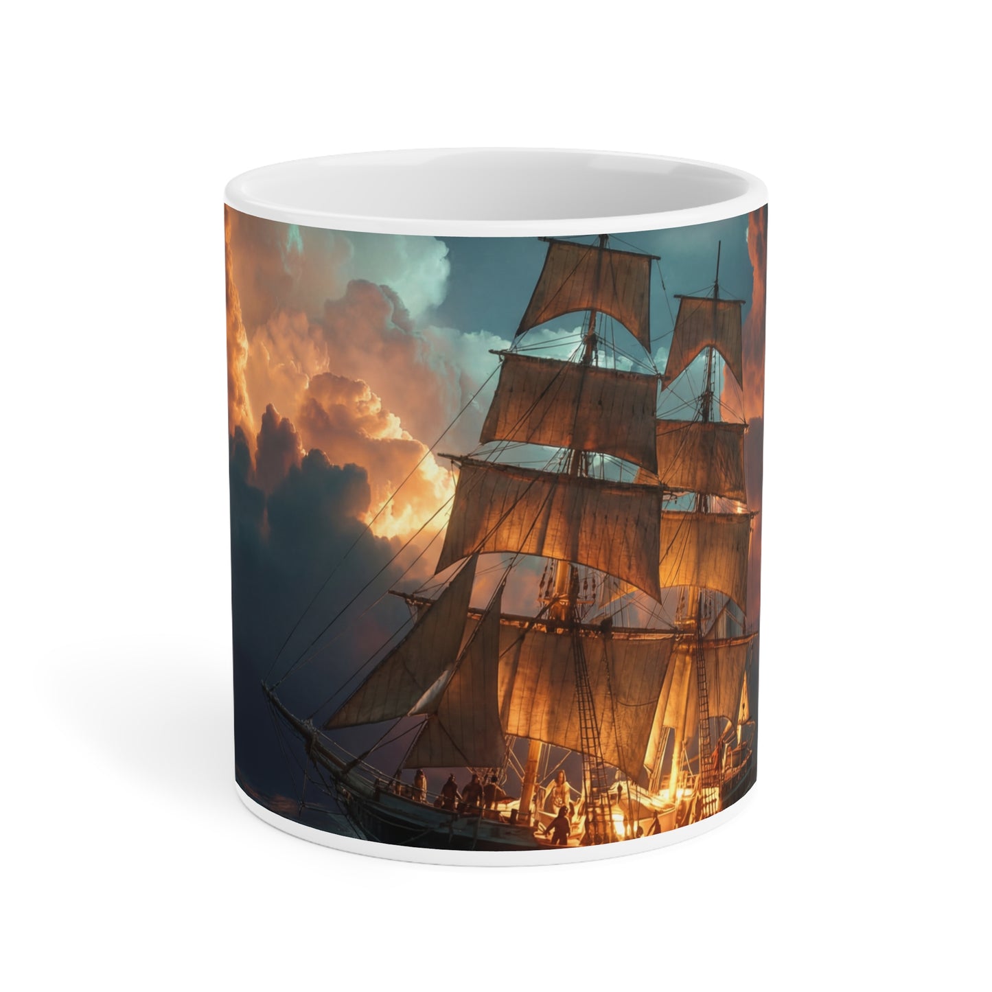 Starlit Galleon Ceramic Mugs (11oz\15oz\20oz) – Voyage Beneath the Celestial Canopy