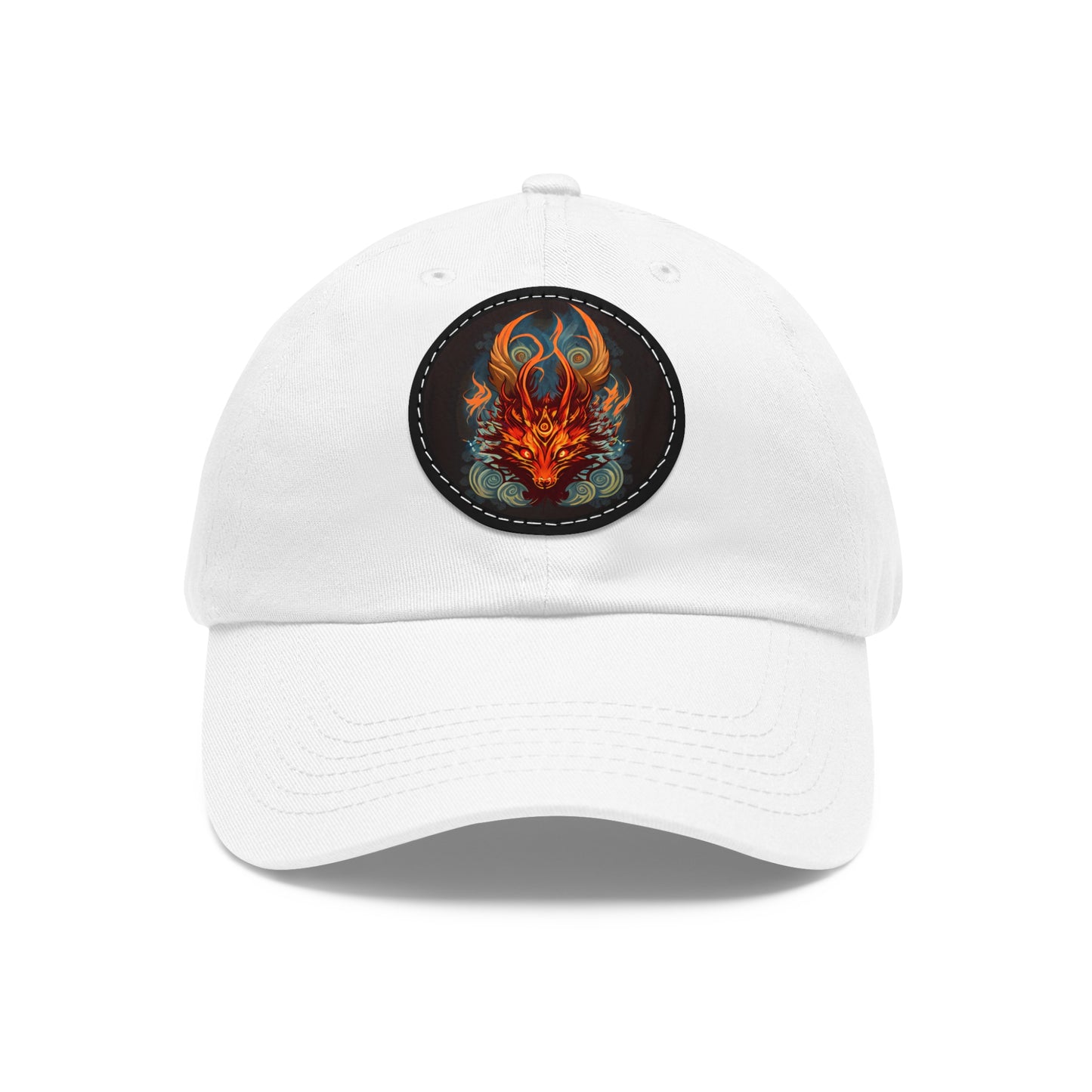 tshirt design, nine-tailed fox - Dad Hat with Leather Patch (Round)