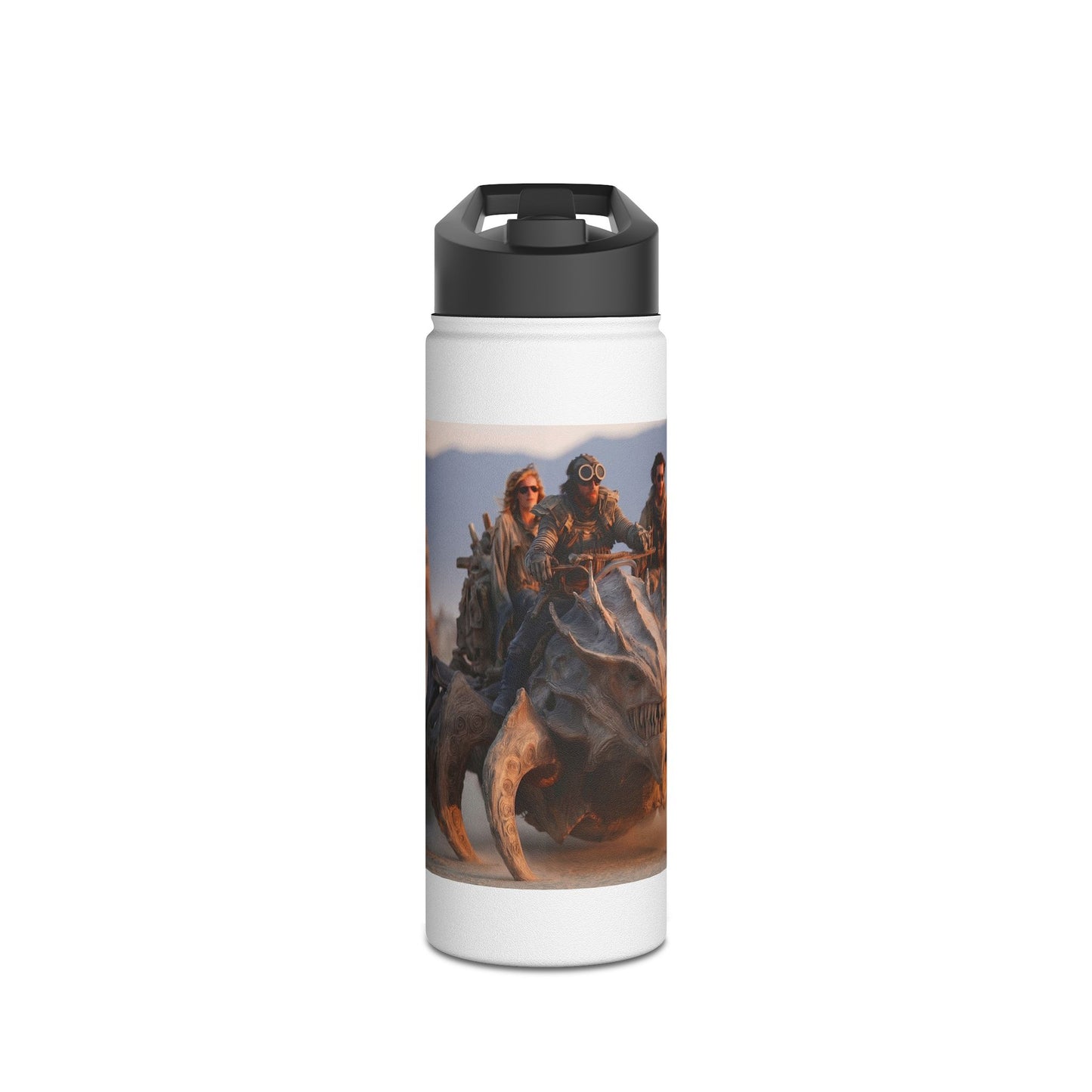 Desert Drifters Stainless Steel Water Bottle, Standard Lid – Dust-Filled Sunset Ride