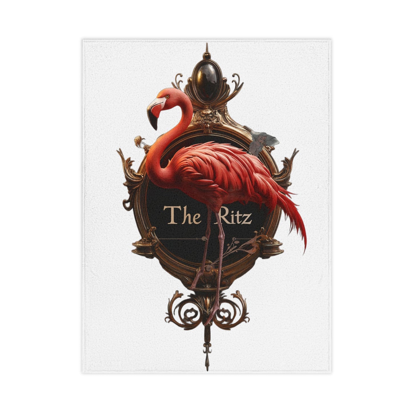 Crimson Flamingo Ritz Blanket – Ornate Clockwork Frame Cover