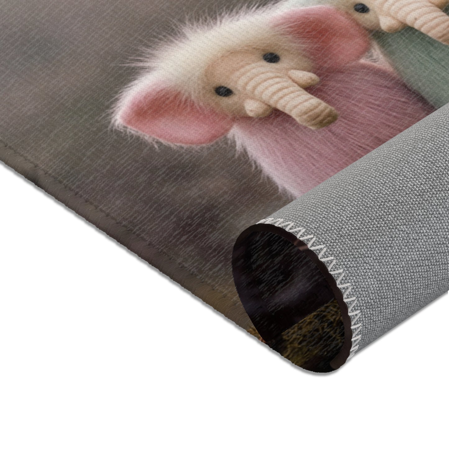 Three Furry Elephant Friends Area Rugs – Dawn’s Whisper in the Misty Wood