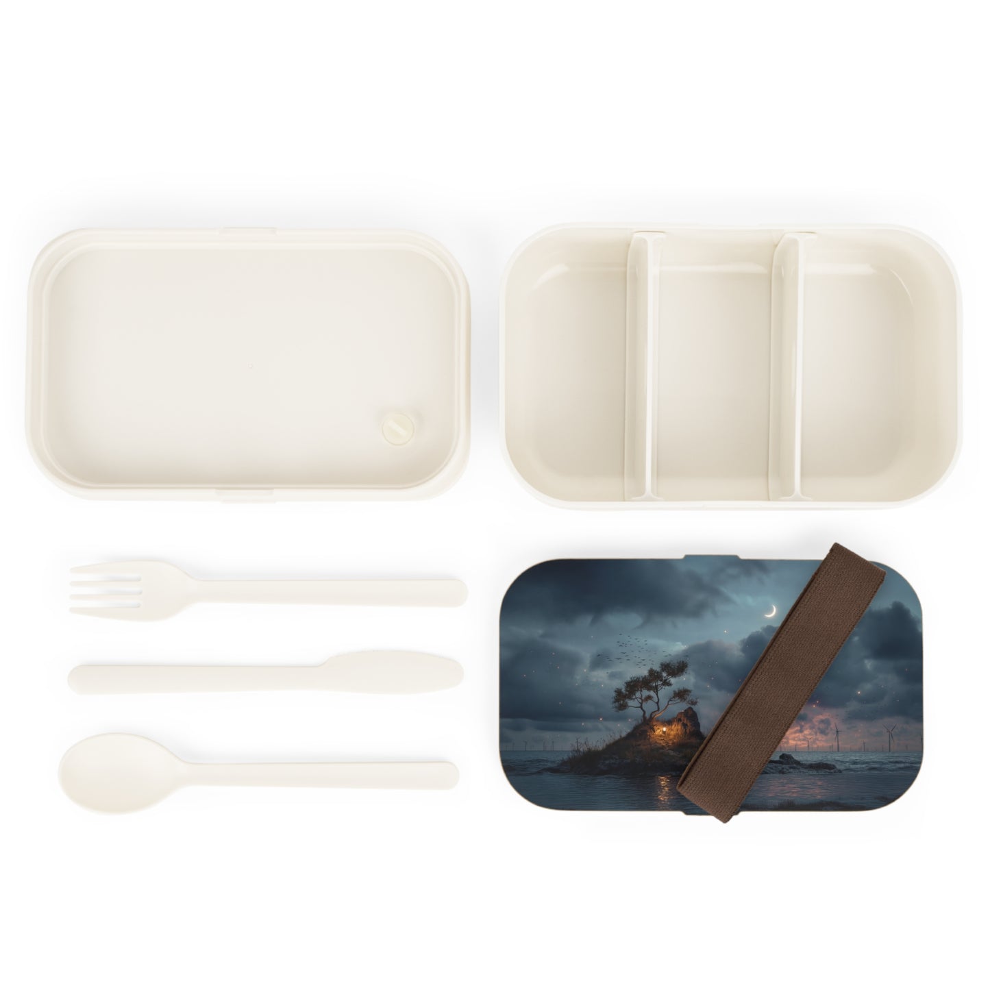 Luminous Island Bento Lunch Box – Solitary Tree Under Crescent Moon
