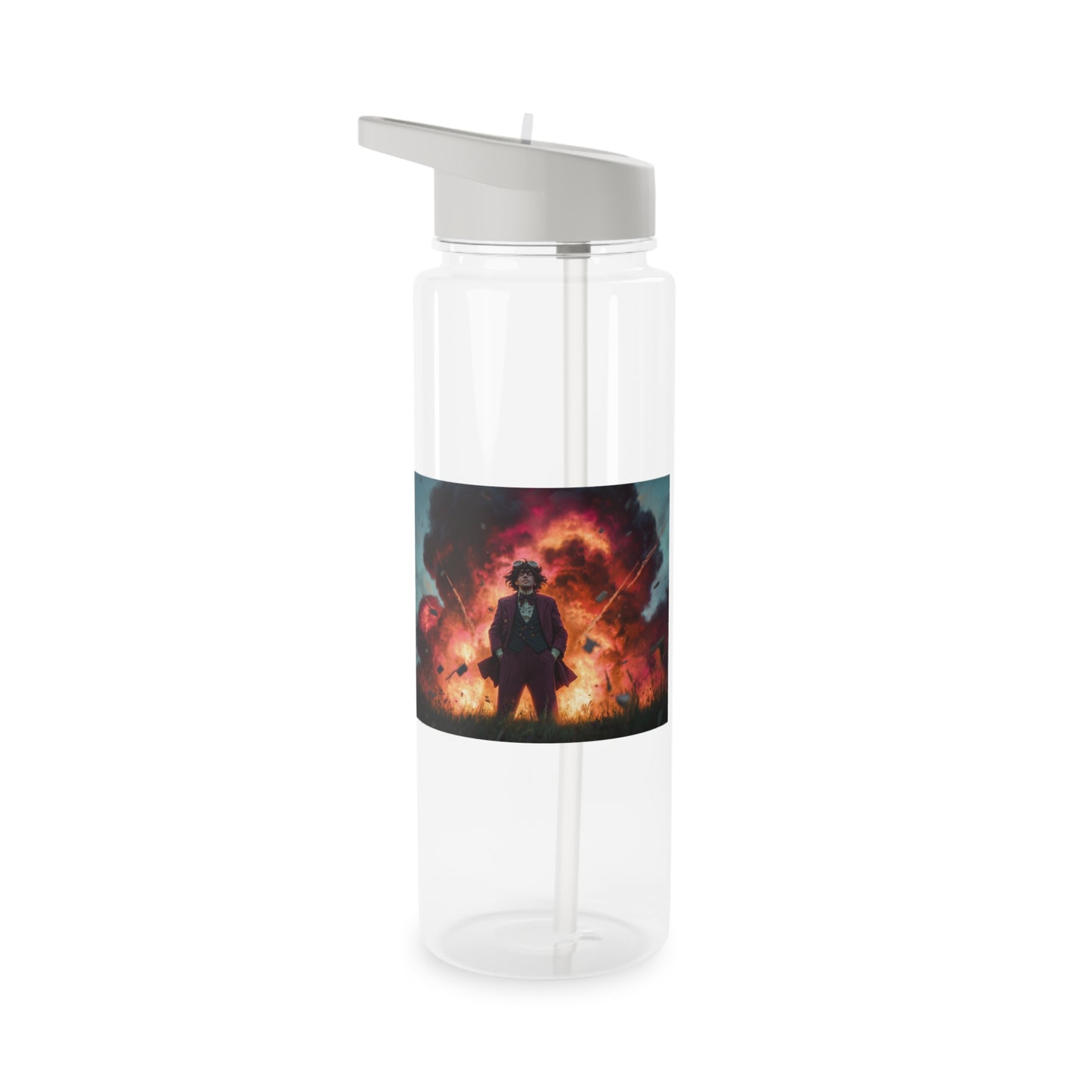 Explosive Suit Tritan Water Bottle – Fiery Chaos Calm