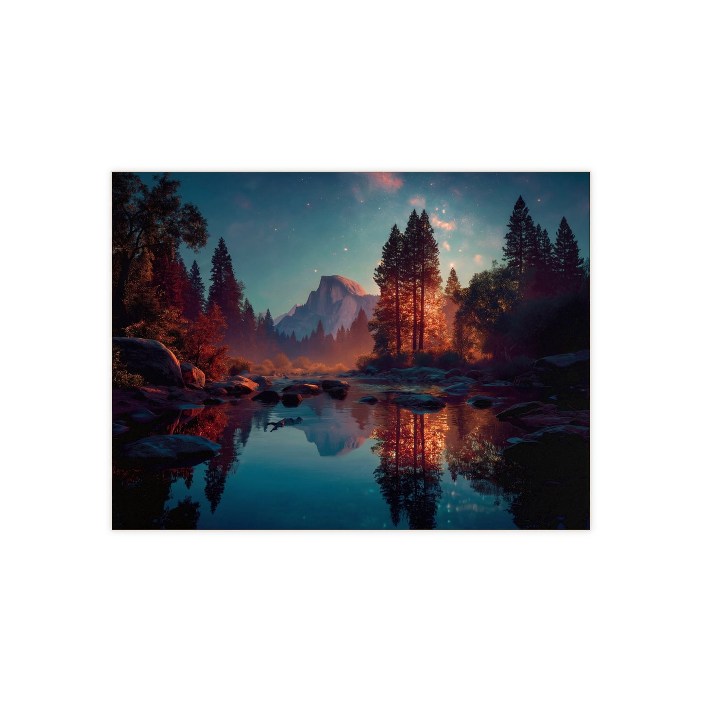Starlit River Reflection Tile – Half Dome’s Whispering Twilight