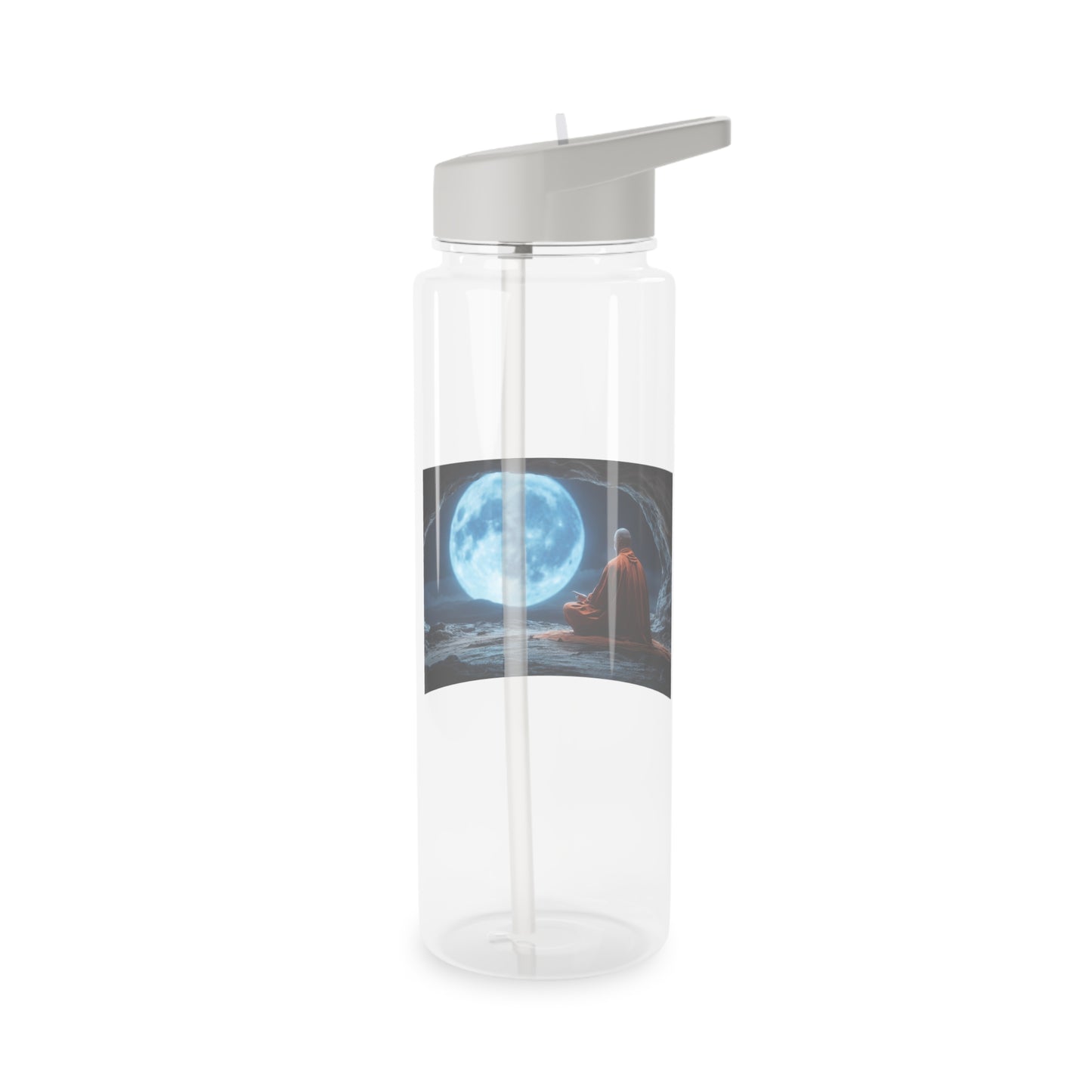 Moonlit Monk Tritan Water Bottle – Stillness Beneath the Celestial Glow