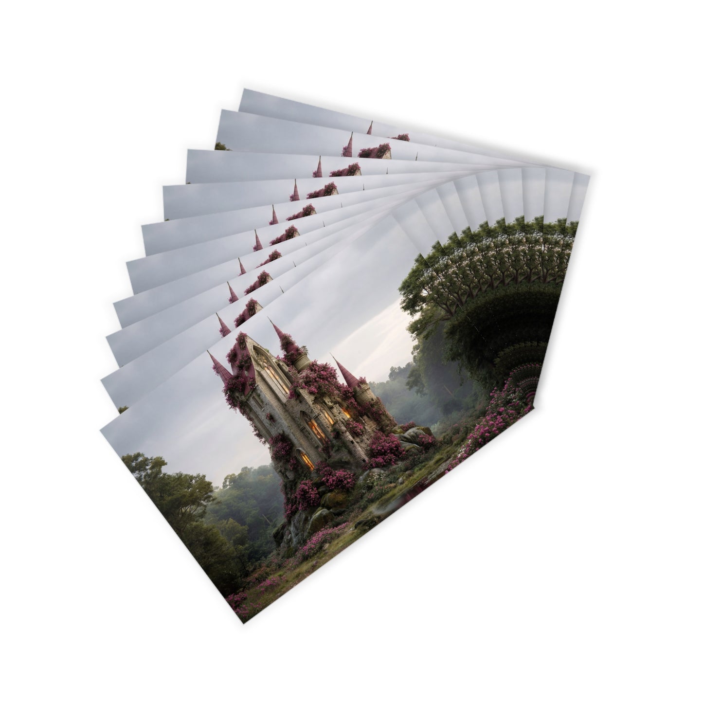 Rose-Spangled Castle Postcards (10pcs) – Whispering Haven in the Mist