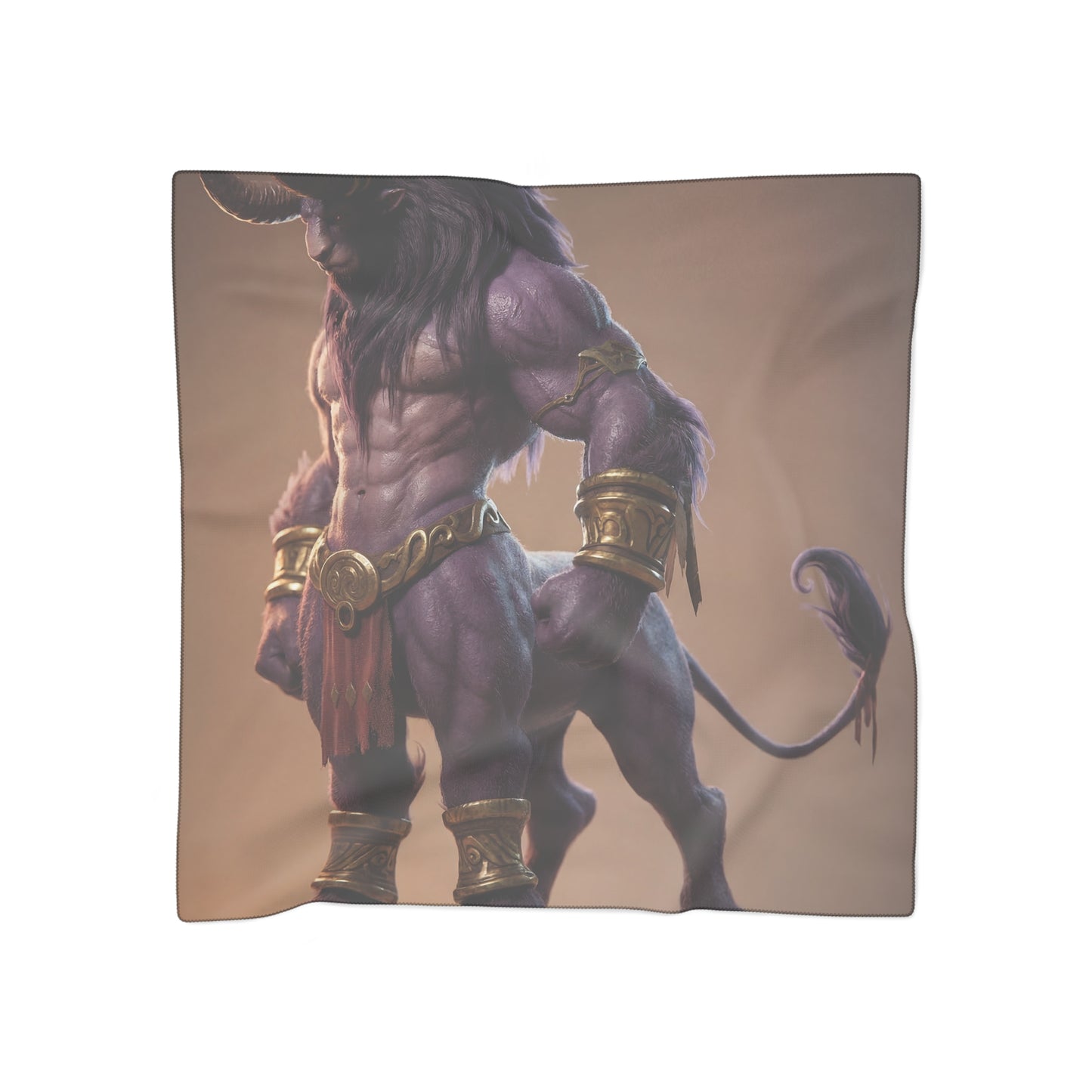 Purple Minotaur Poly Scarf – Regal Bronze Accents and Twilight Musculature