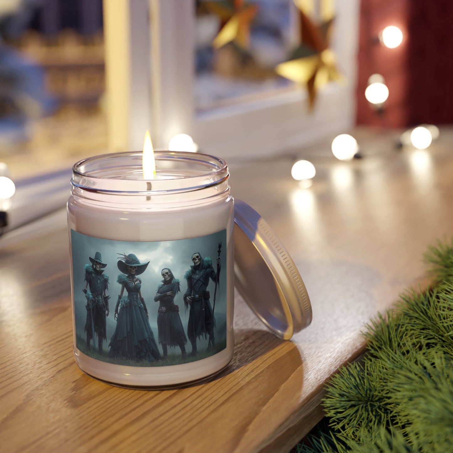 Four Graces of the Veil Scented Soy Candles with White Lid, 9oz – Misty Gothic Elegance
