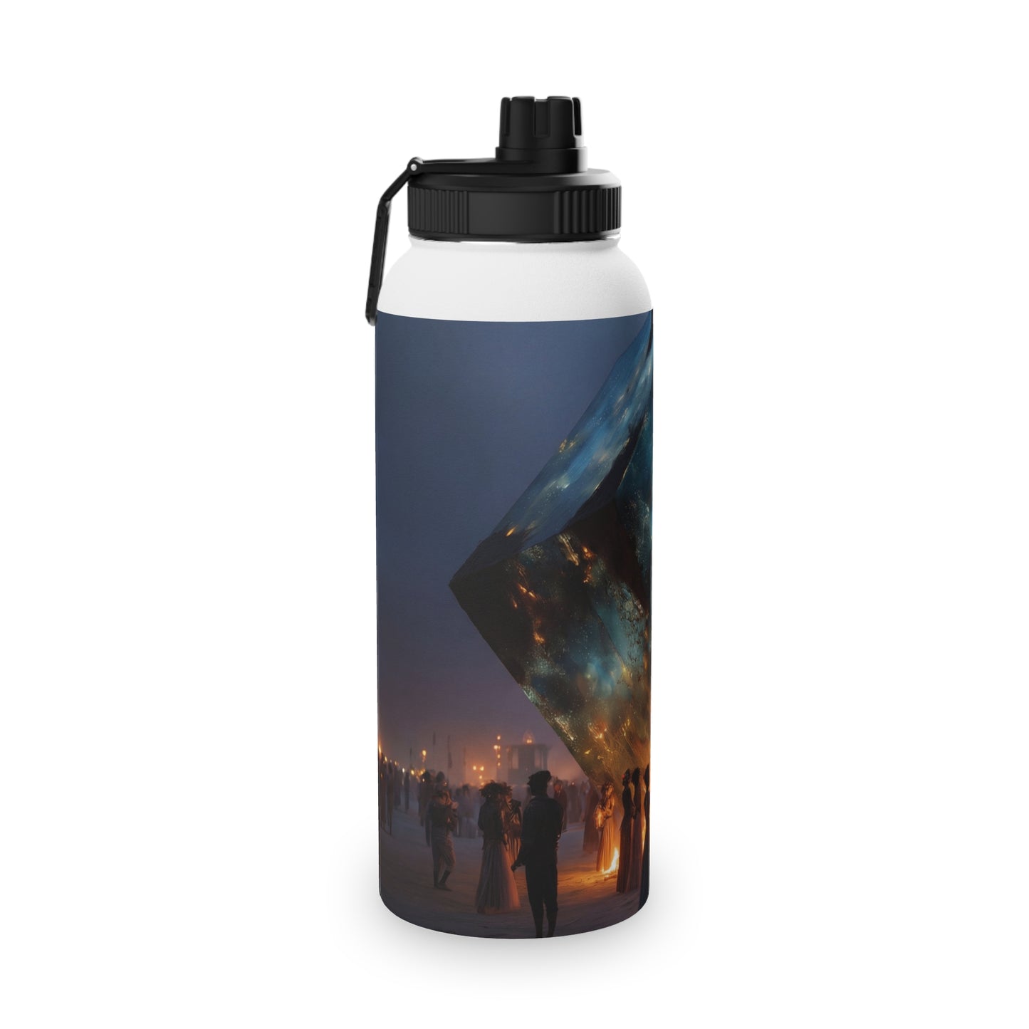 Celestial Cube Water Bottle – Portal to a Starlit Ceremony