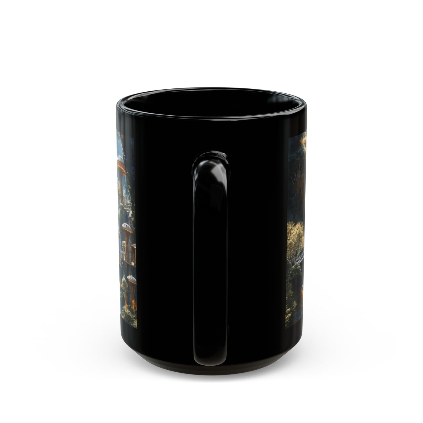 Floating Sky-City Mug – Luminescent Dome Homes Amid Autumn Canyons