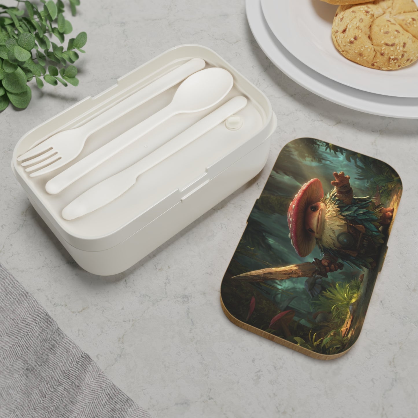 Mushroom Knight Bento Lunch Box – Red Canopy Guardian