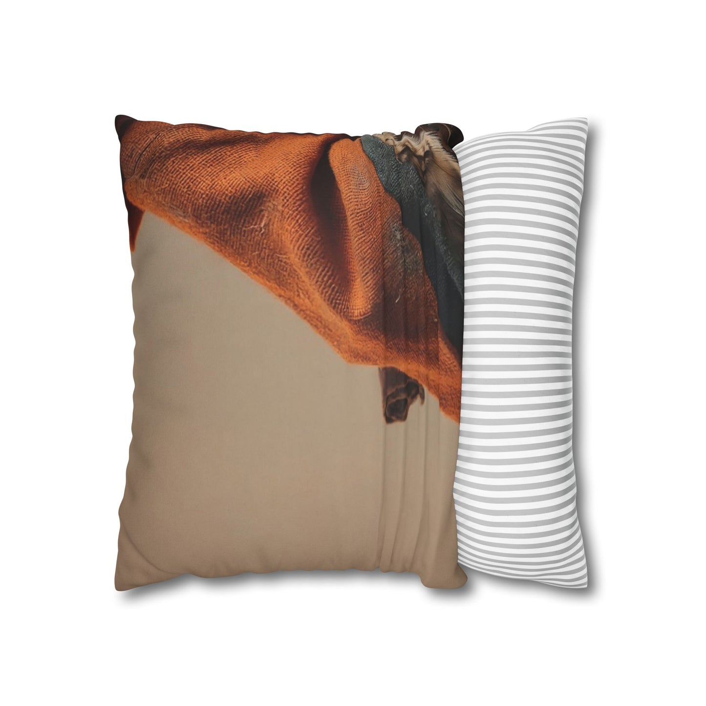 Wise Owl Scholar Faux Suede Square Pillowcase – Rusty Robe and Cross Pendant