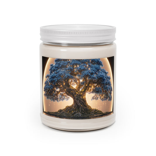 Moonlit Oracle Tree Scented Soy Candles with White Lid, 9oz – Whispering Wisdom Under the Glow