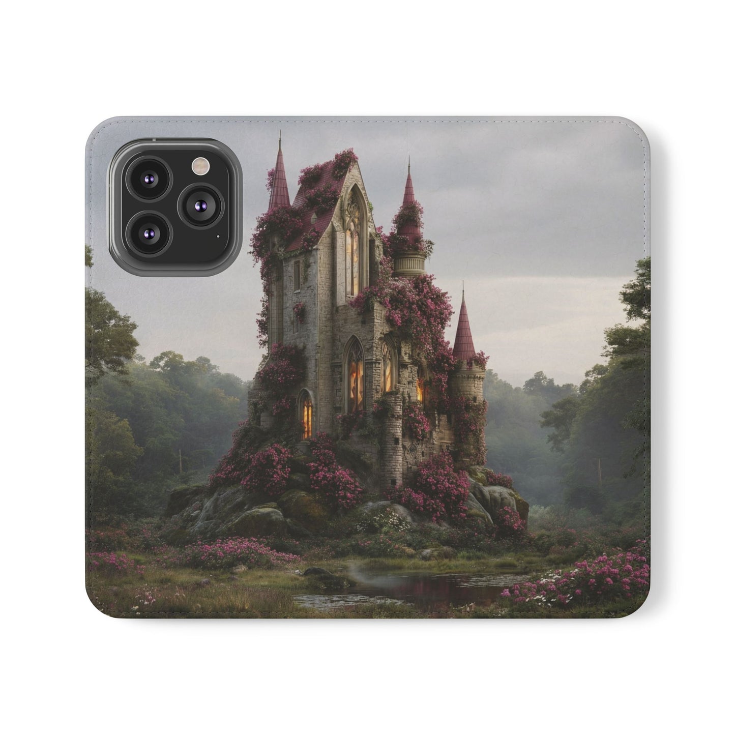 Blossom Spire Flip Cases – Pink Ivy Gothic Castle Cover