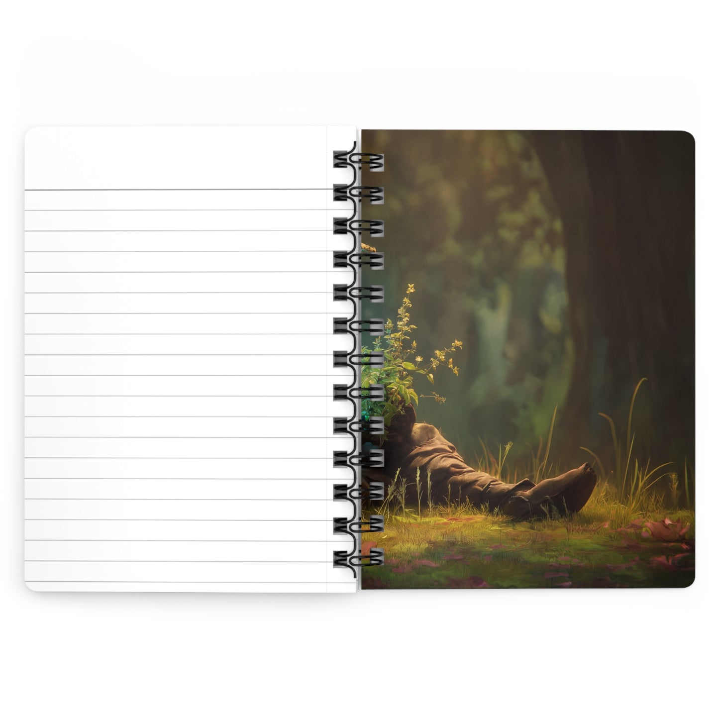 Forest Sentinel Spiral Bound Journal – Luminescent Guardian in Sunlit Thicket