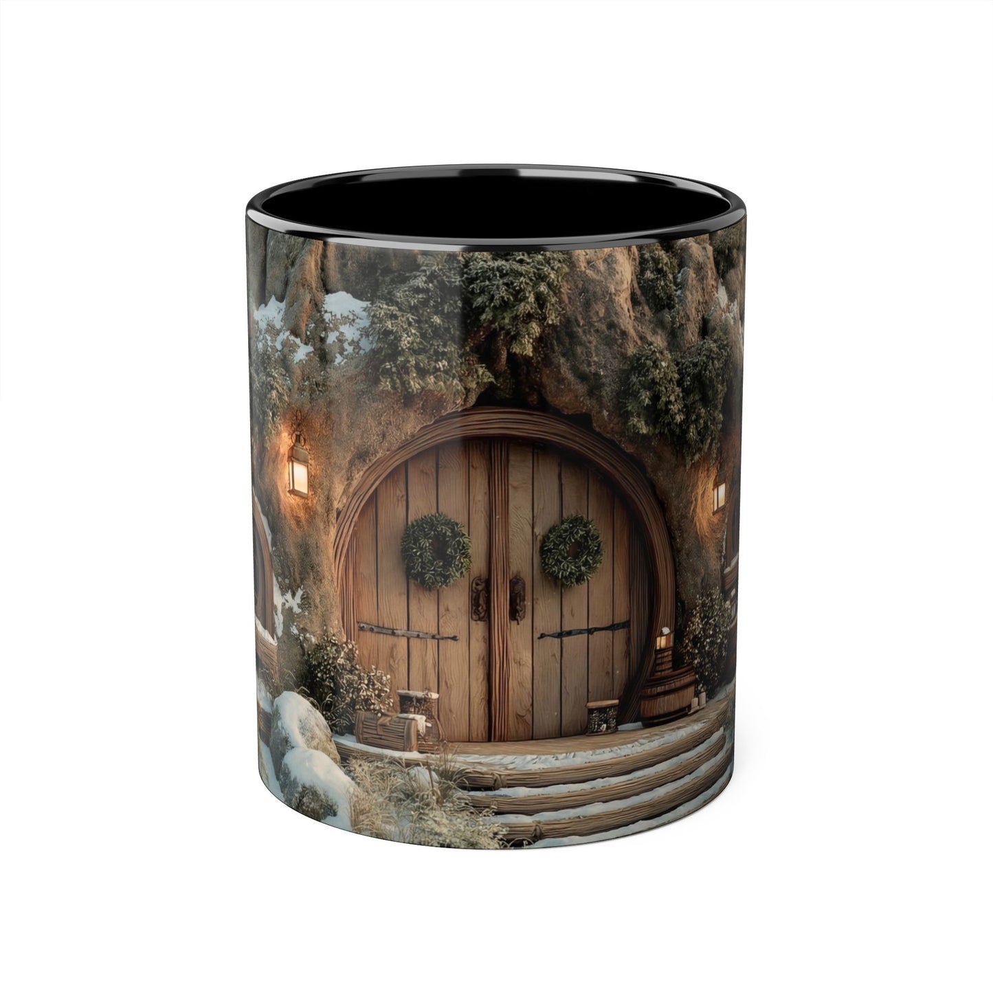 Hobbit Hill Accent Mugs, 11oz – Snow-Kissed Stone Doorway