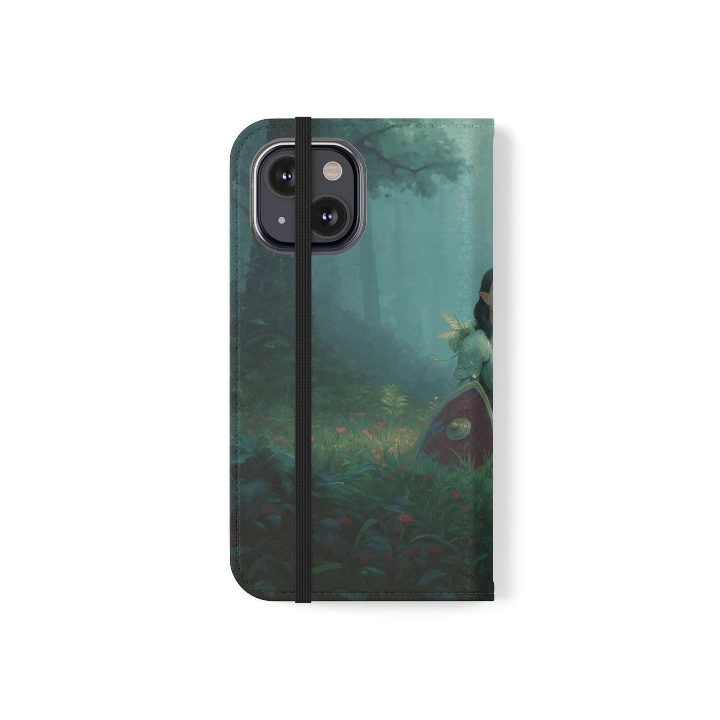 Woodland Sentinel Flip Cases – Green Knight in Misty Grove