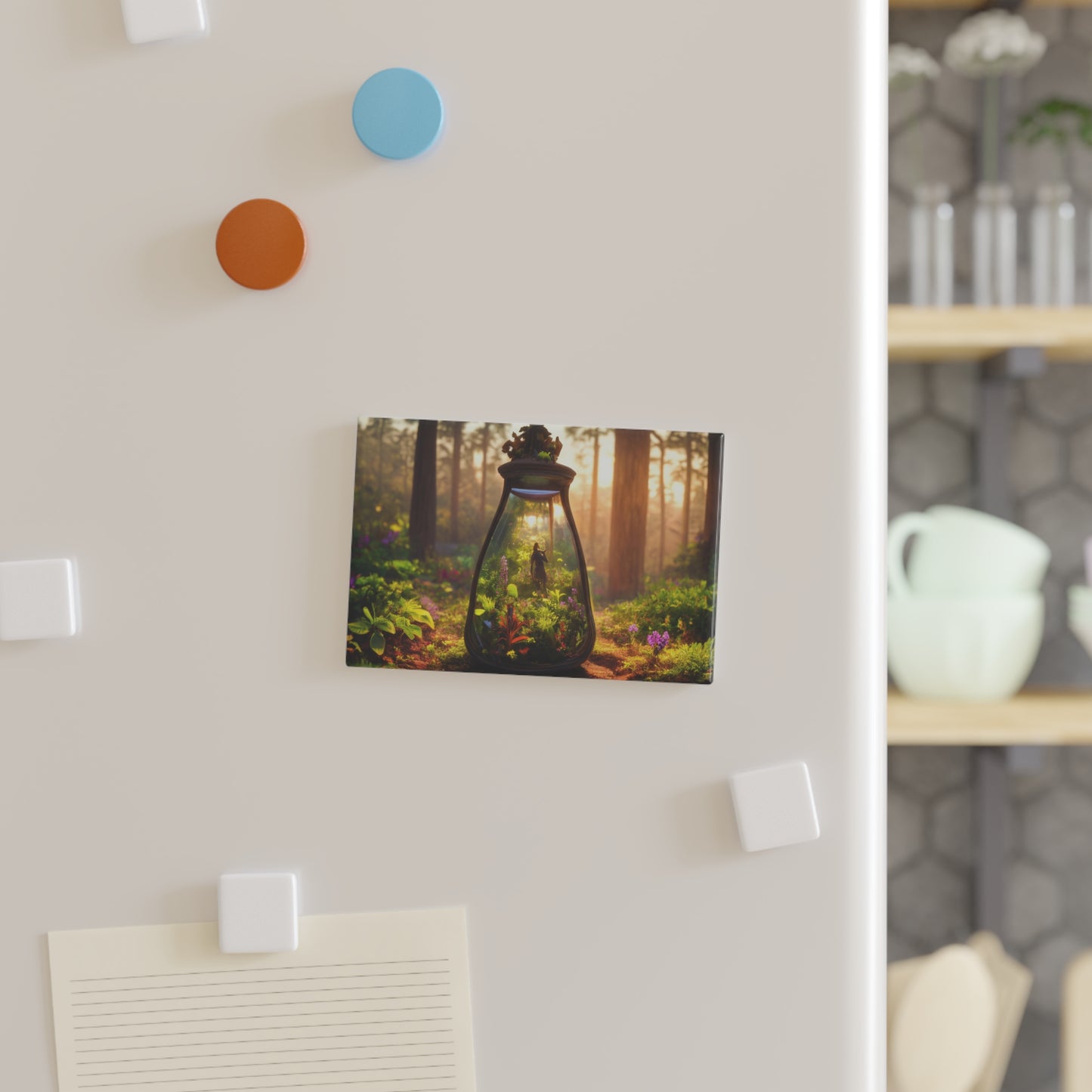 Enchanted Forest Terrarium Magnet – Pocket-Sized Sunlit Wilderness