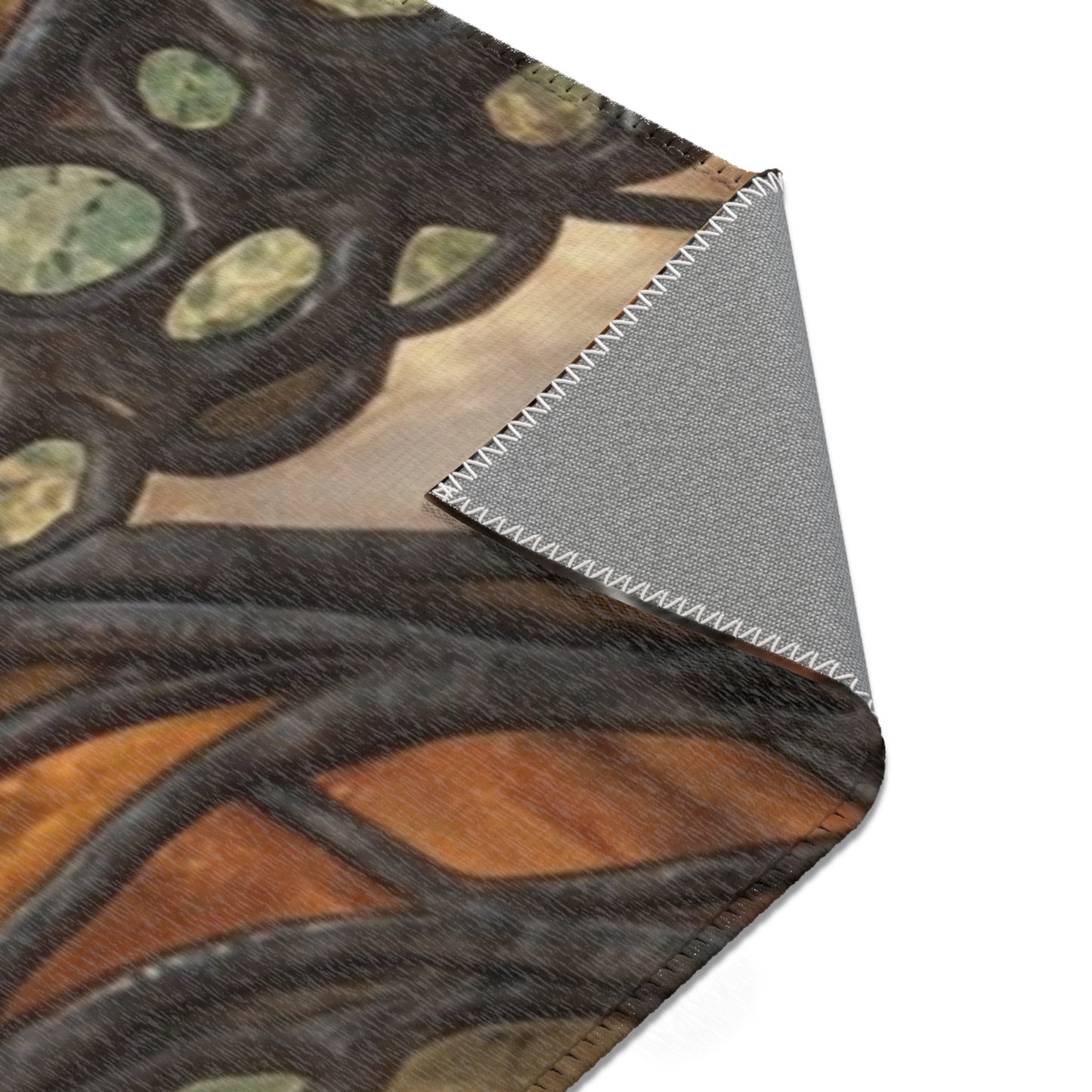 Stained Glass Octopus Area Rug – Amber Tide Dreamscape