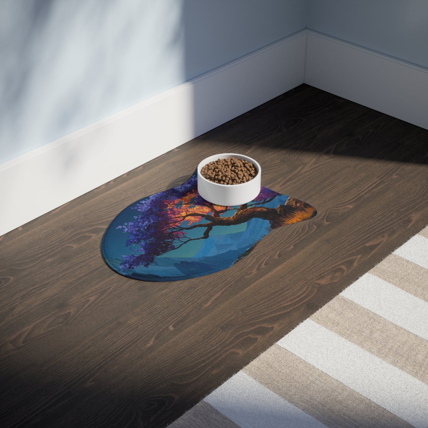 Celestial Tree Pet Feeding Mats – Twilight Bloom Dreamscape