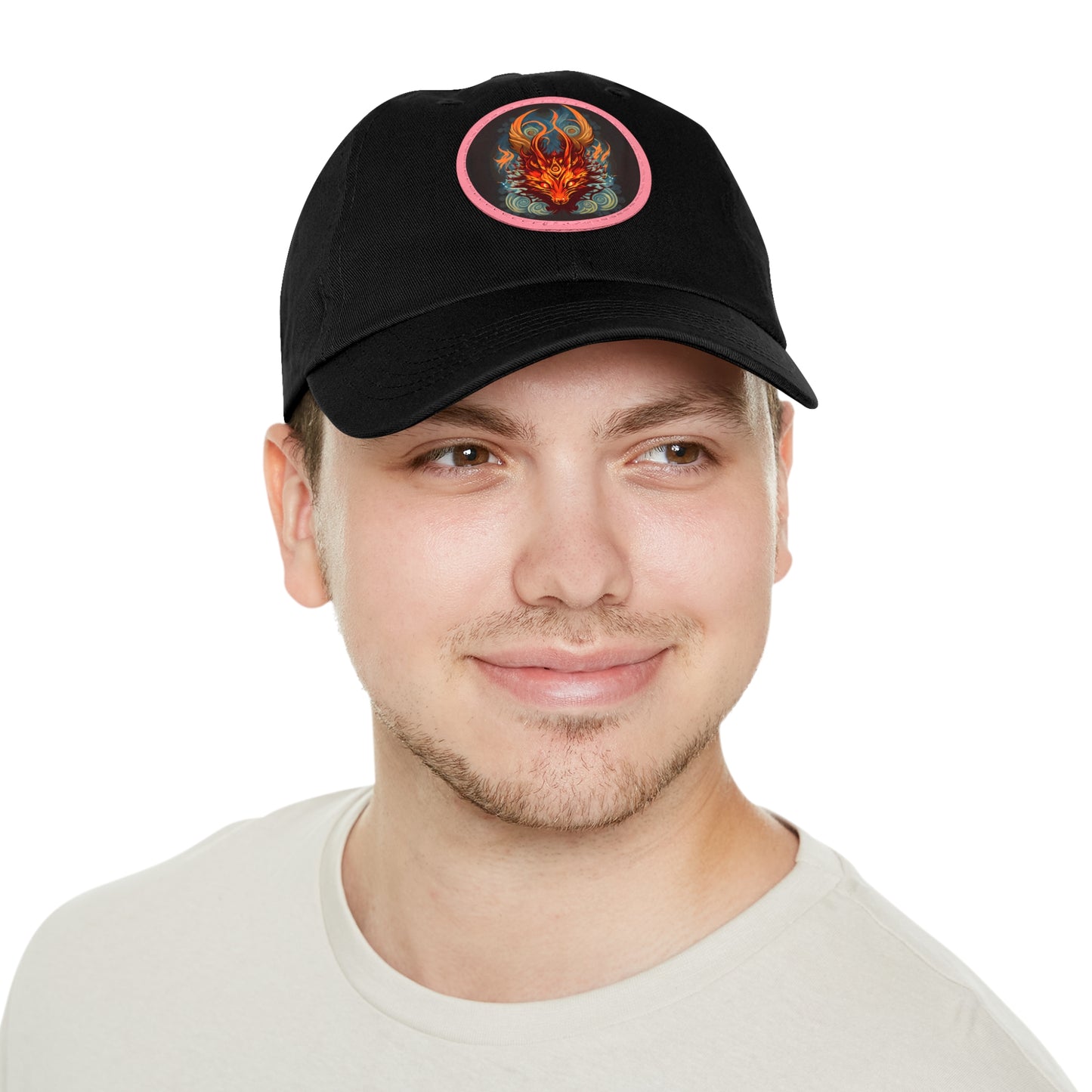 tshirt design, nine-tailed fox - Dad Hat with Leather Patch (Round)