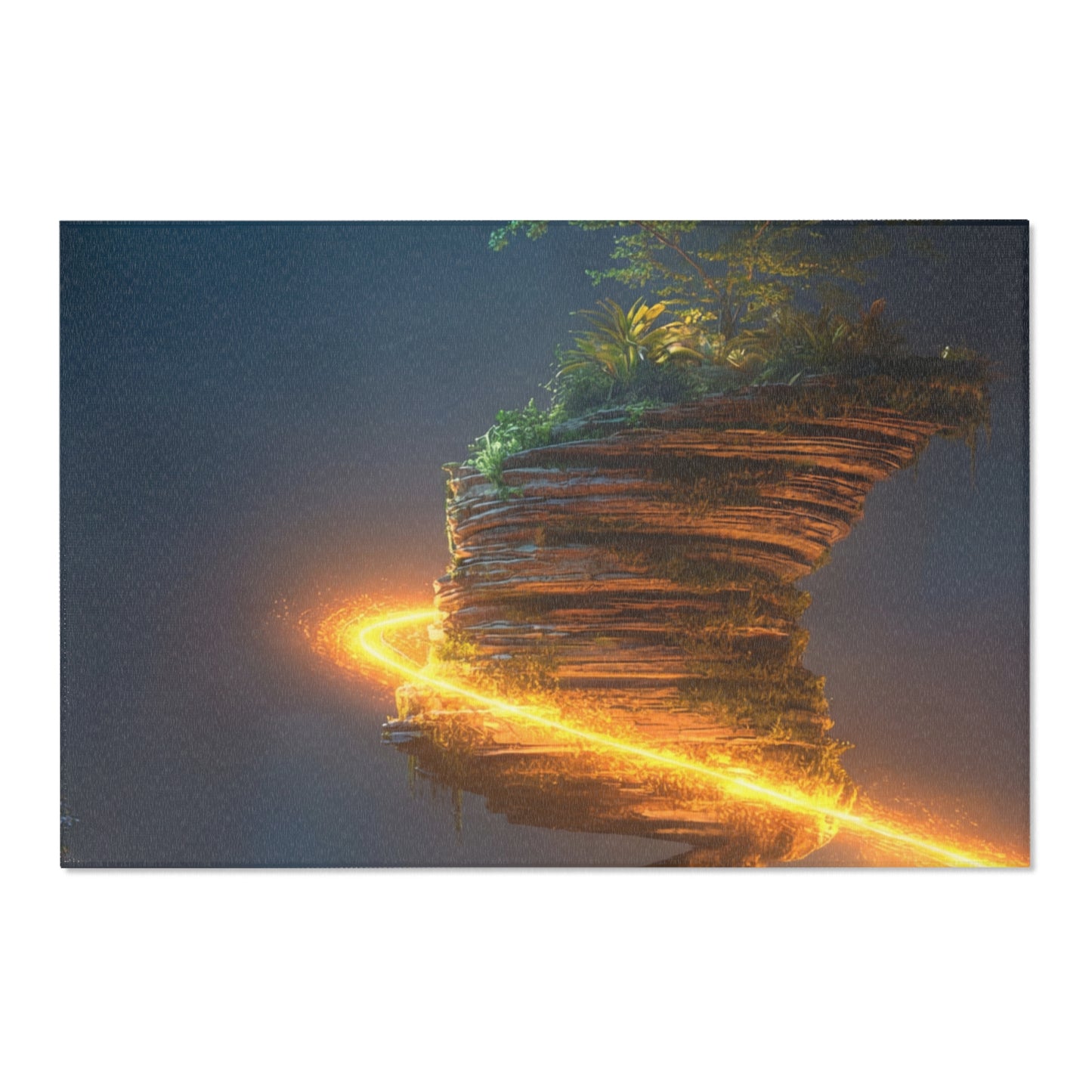 Floating Island Tree Rug – Luminous Twilight Sanctuary