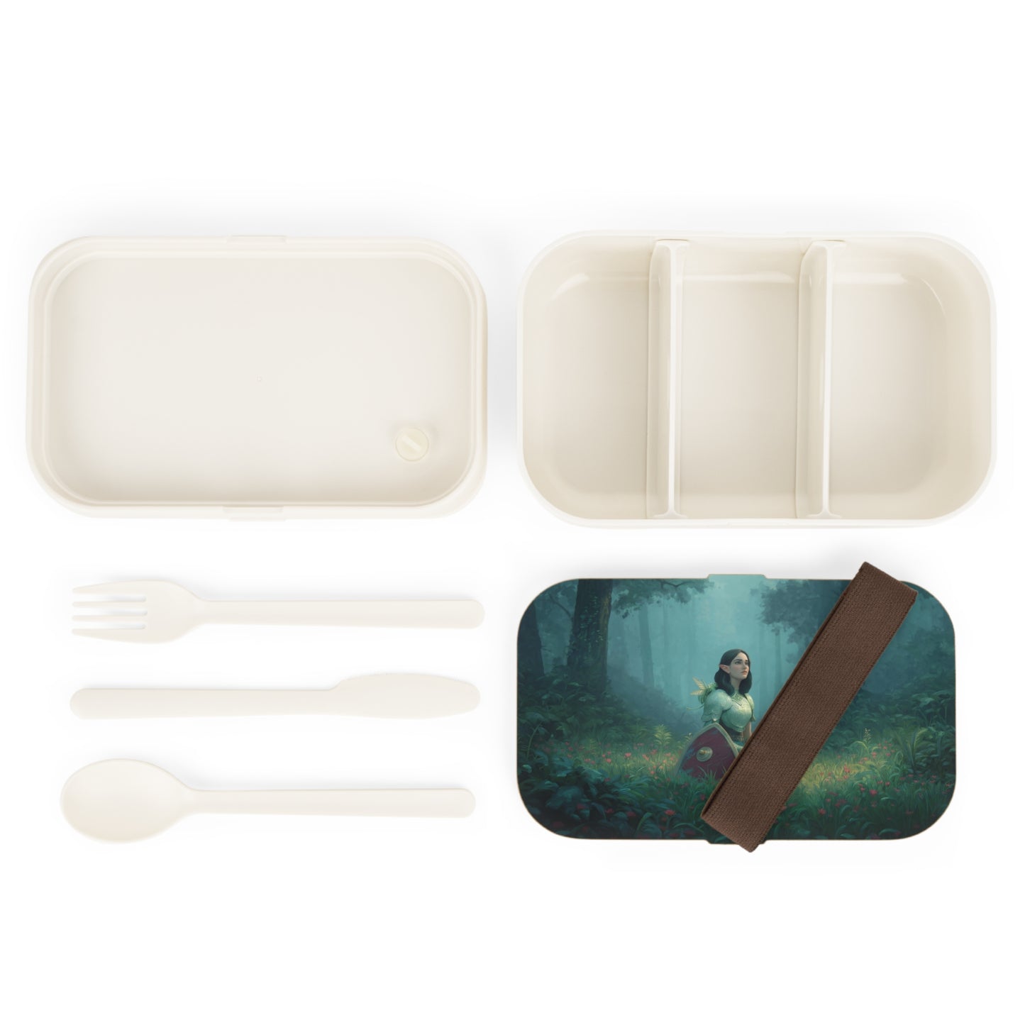 Forest Sentinel Bento Lunch Box – Elven Knight Resting in Wildflower Grove