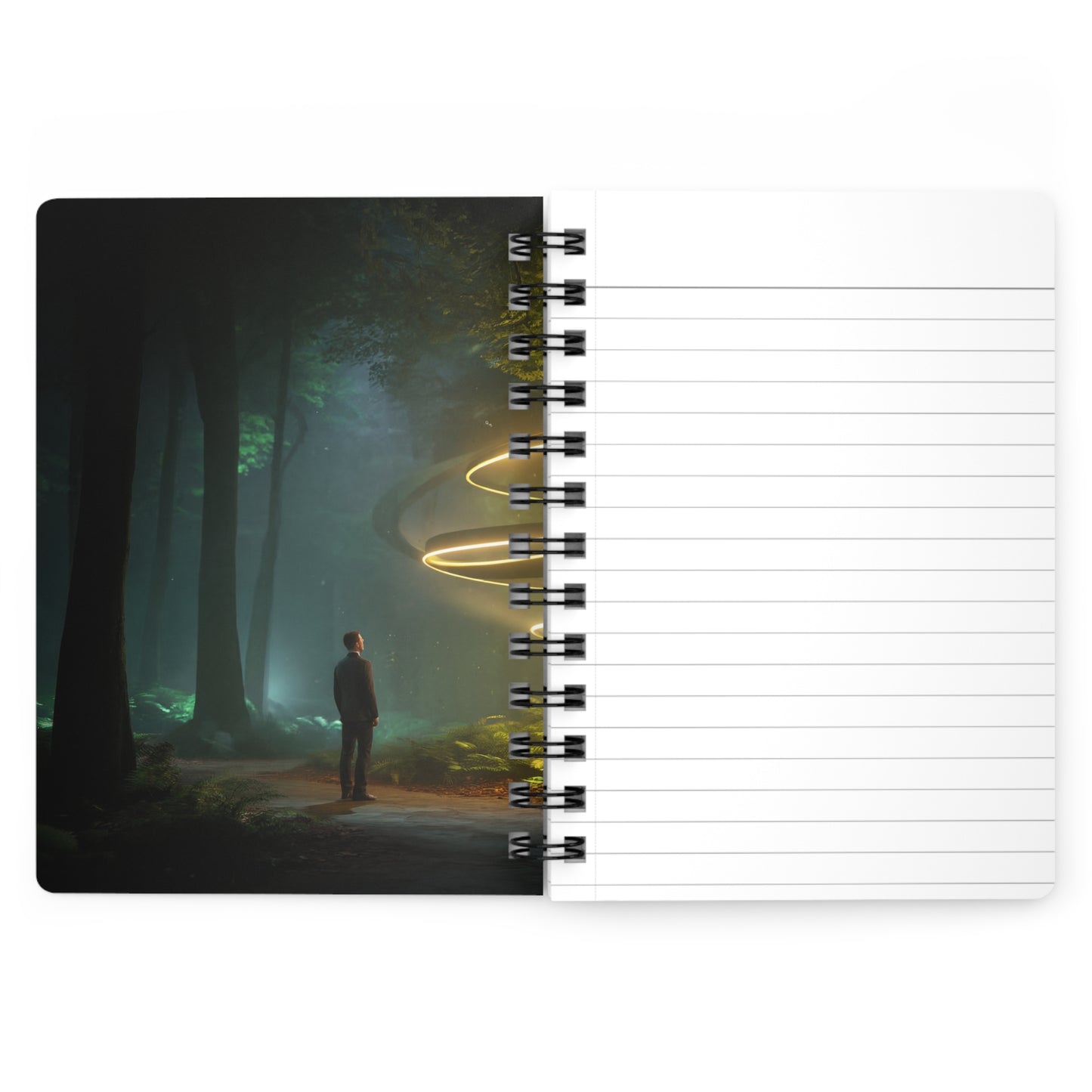 Celestial Vortex Spiral Bound Journal – Indigo Cloud Dreamscape