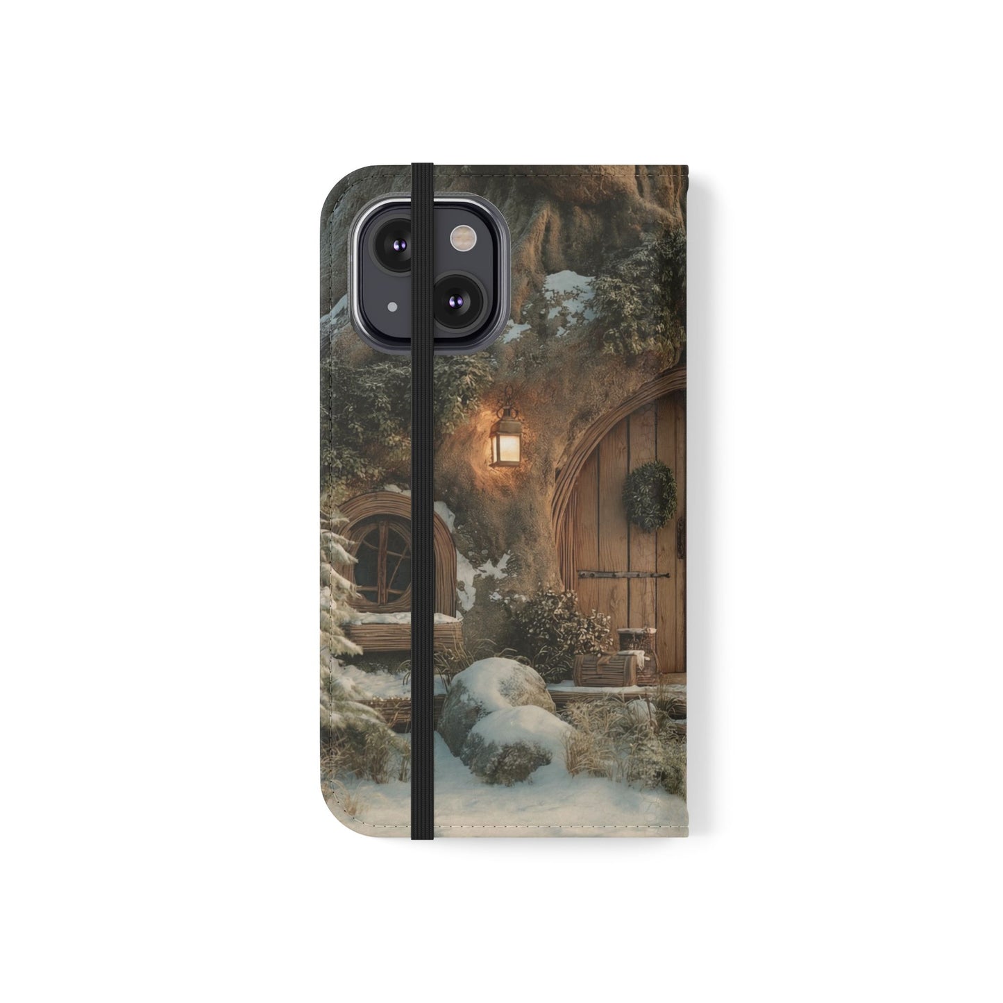 Hobbit Hole Flip Cases – Cozy Winter Doorway Scene