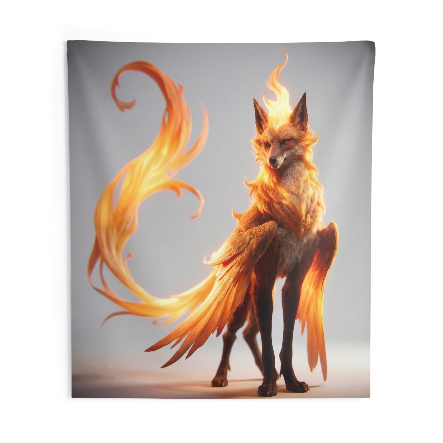 Phoenix Fox Indoor Wall Tapestries – Radiant Flame Guardian