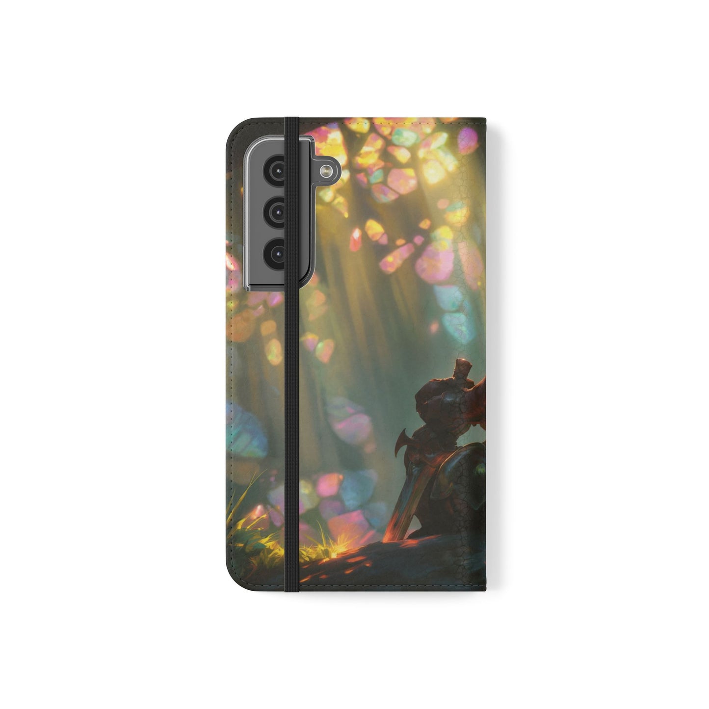 Crystal Grove Sentinel Flip Cases – Iridescent Forest Dawn Guardian