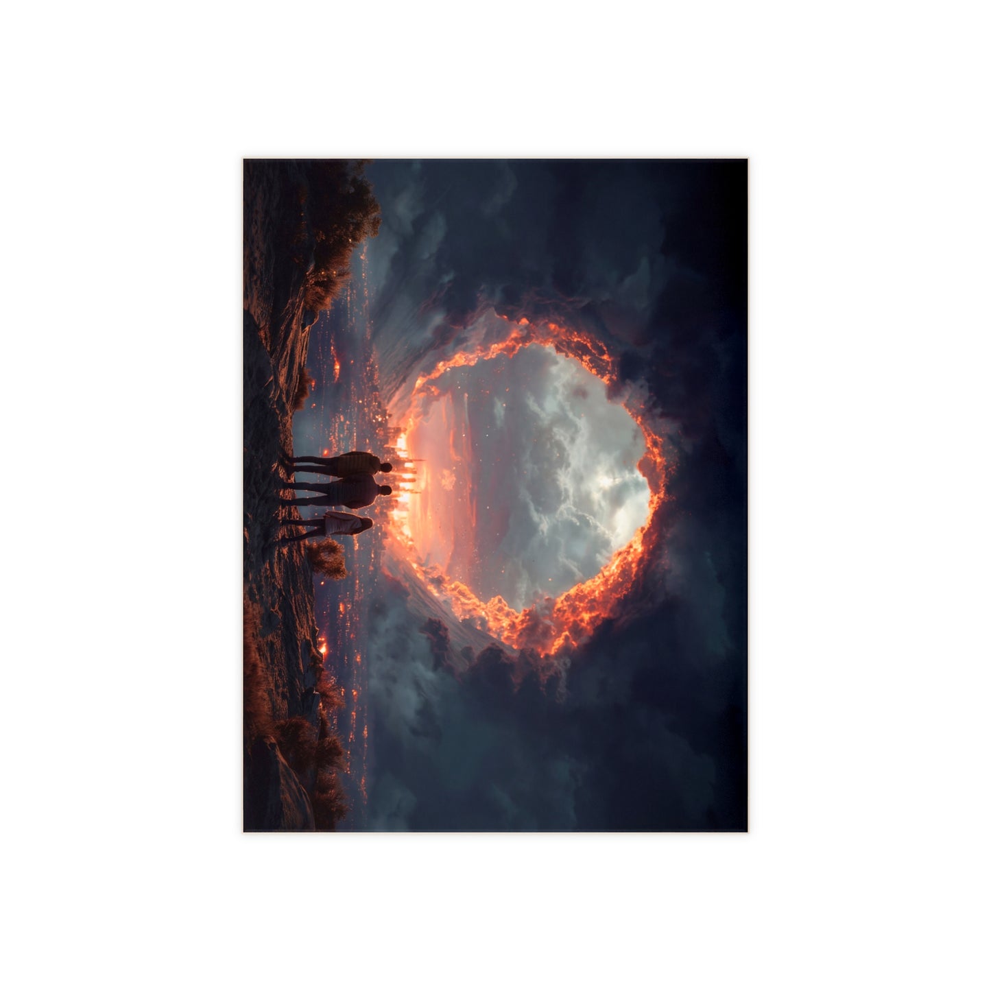 Sky Gate Cityscape Ceramic Photo Tile – Witnessing the Celestial Threshold