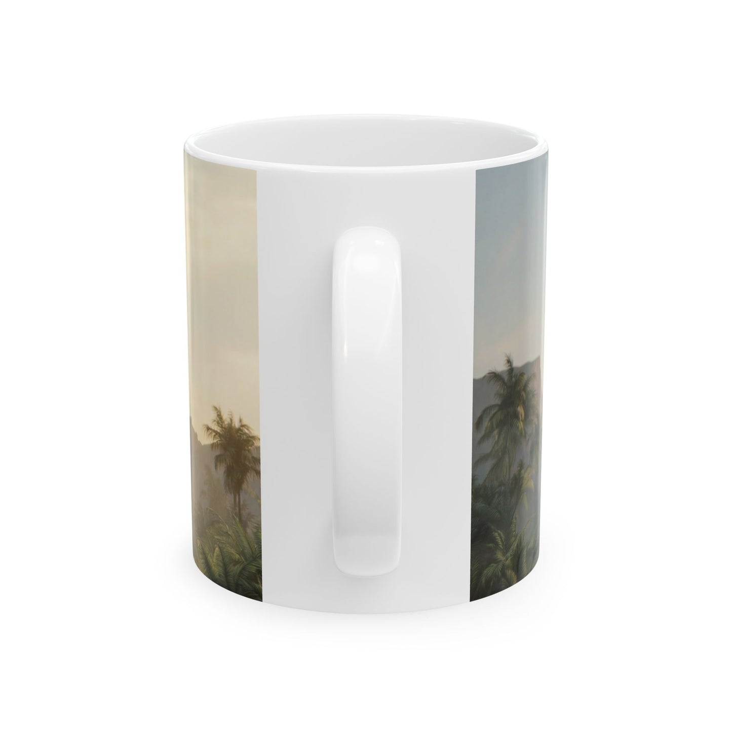 Castle on Turtle Back Ceramic Mug – Golden Spire Dreamscape (11oz, 15oz)