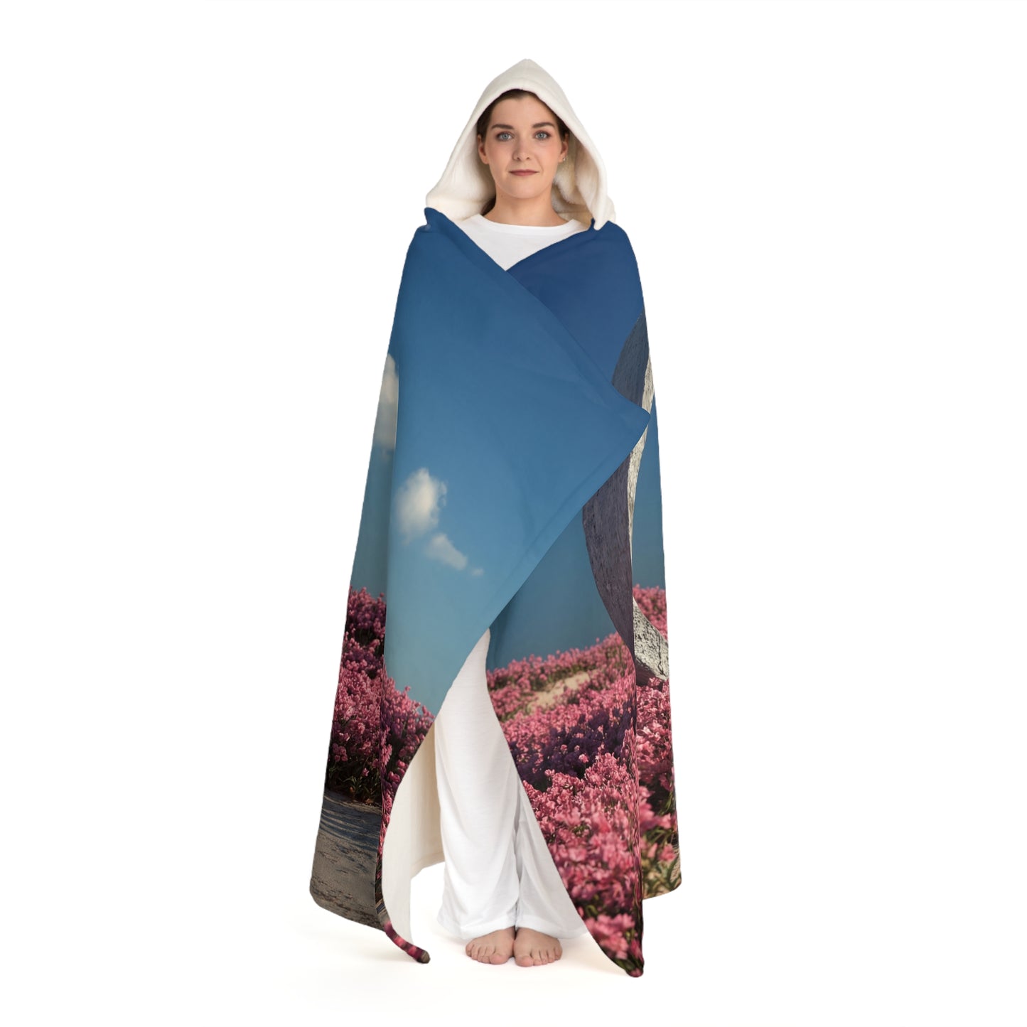 Stone Portal Sherpa Fleece Blanket – Pink Wildflower Meadow Dream