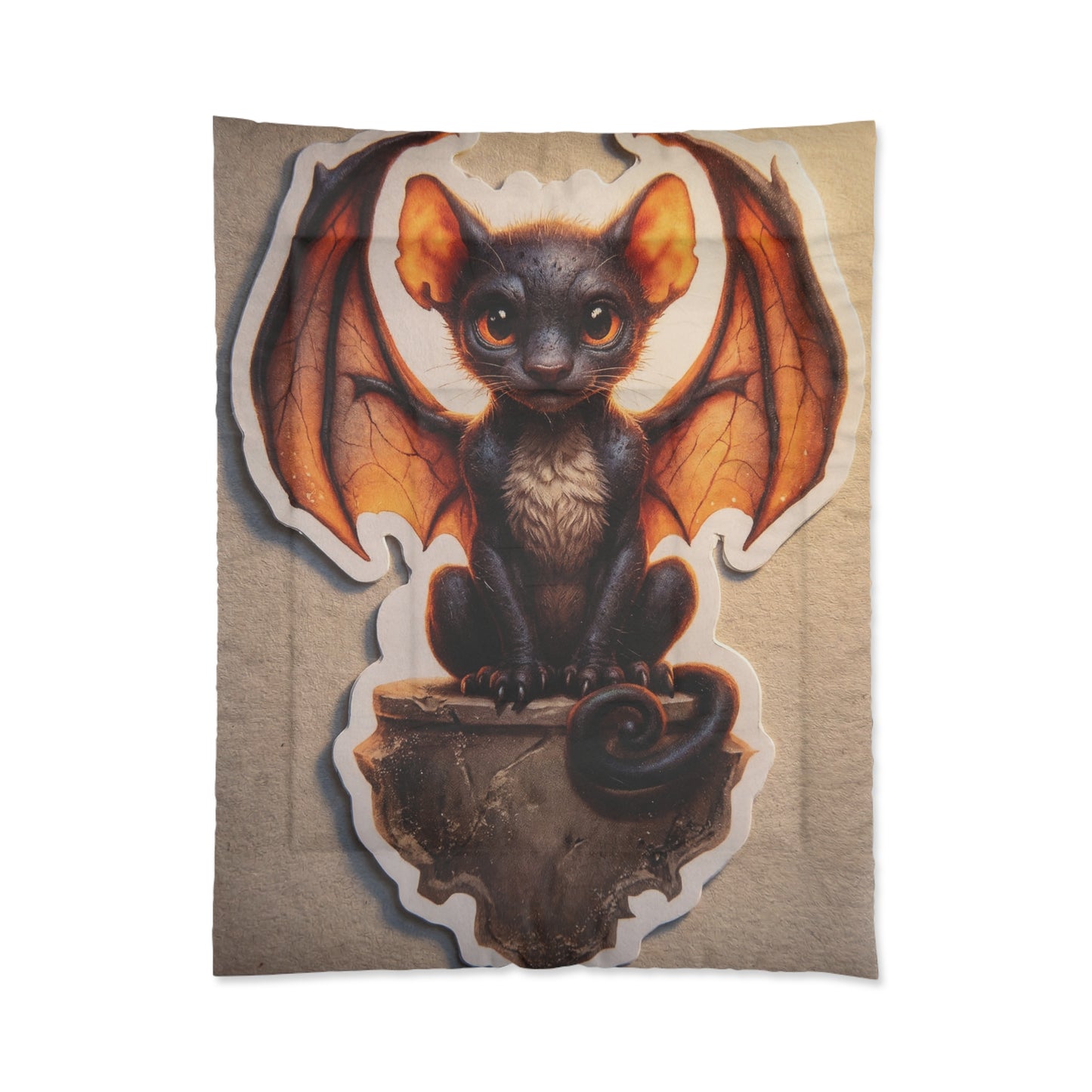 Winged Feline Comforter – Amber-Eyed Guardian of Twilight