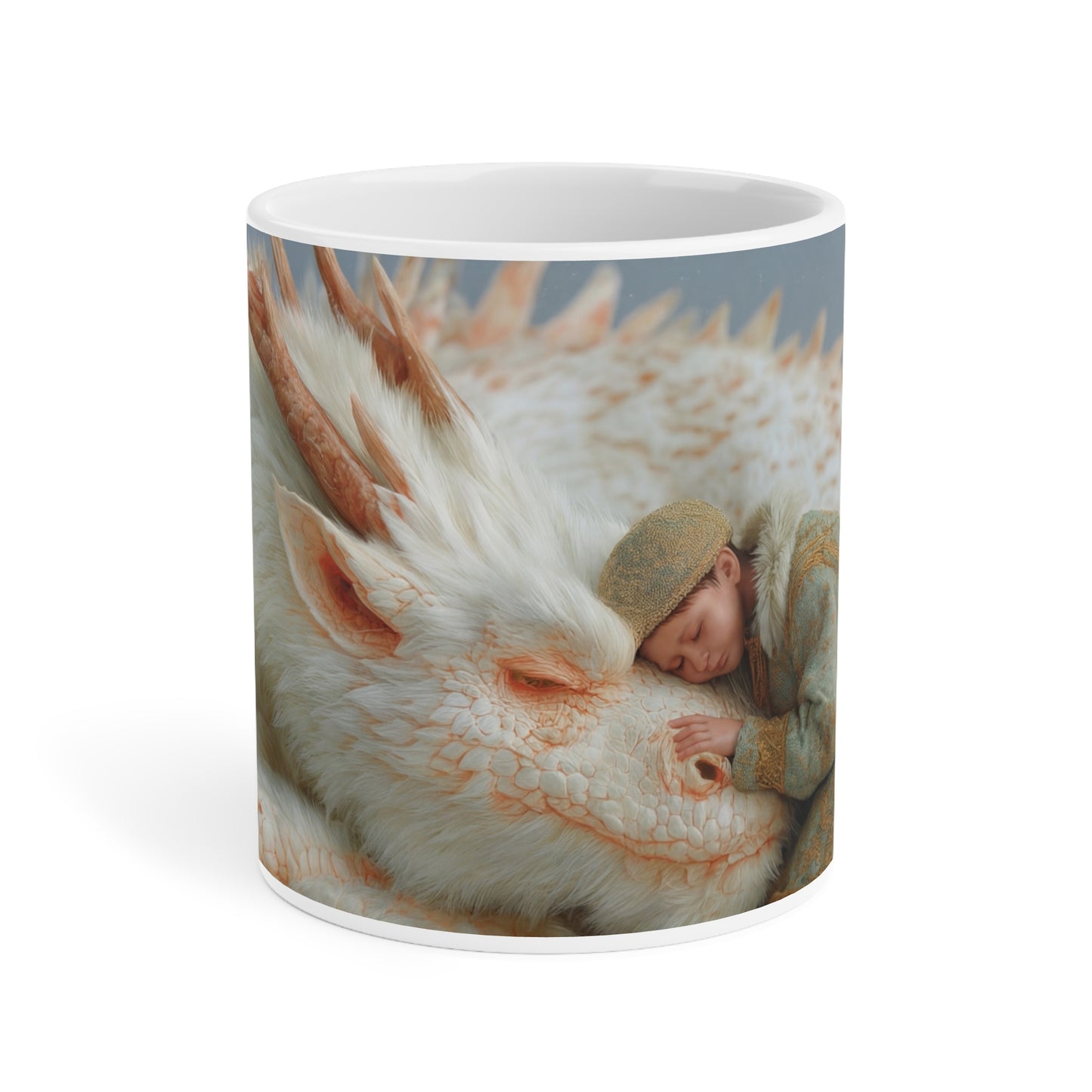 Child and White Dragon Ceramic Mugs (11oz\15oz\20oz) – Snowbound Whispers of Trust