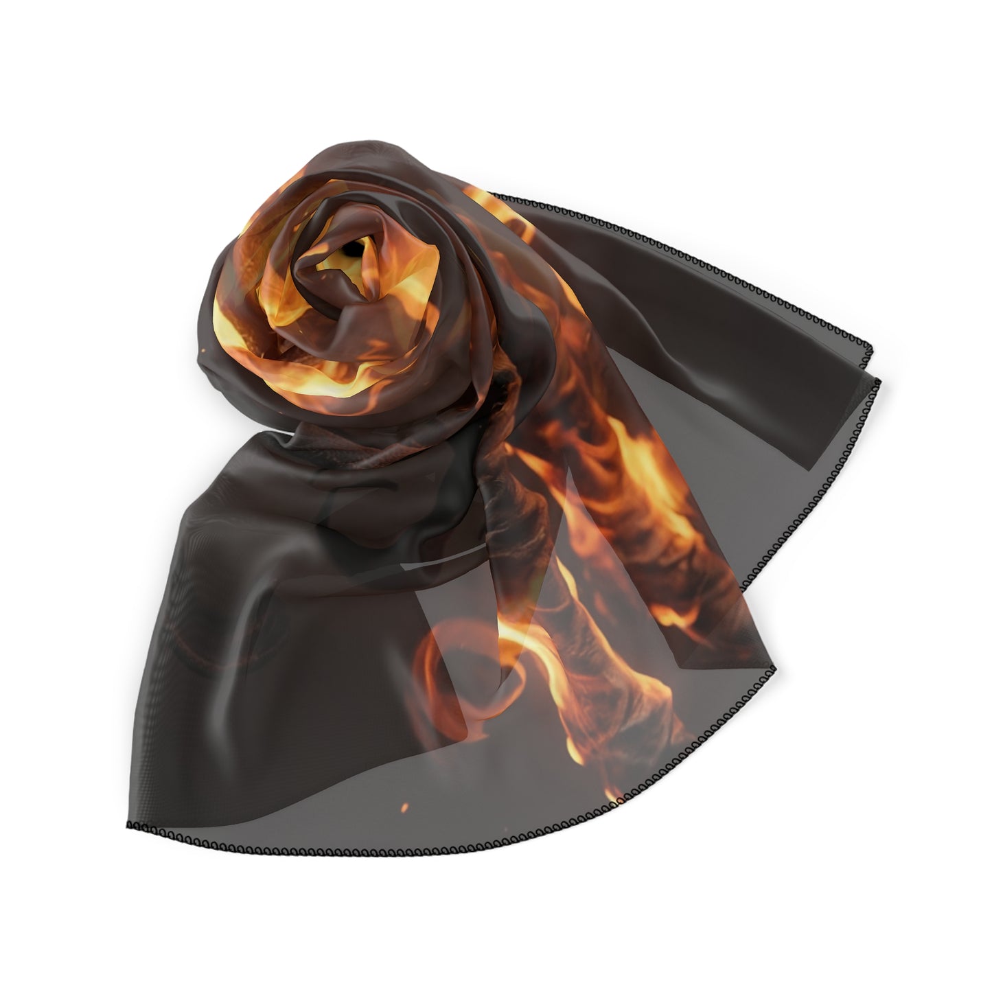 Flame-Wreathed Sentinel Poly Scarf – Embers of the Crimson Dawn