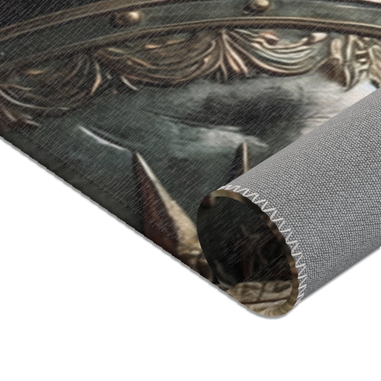 Dawn-Kissed Sentinel Area Rug – Armor of the Sunlit Quest