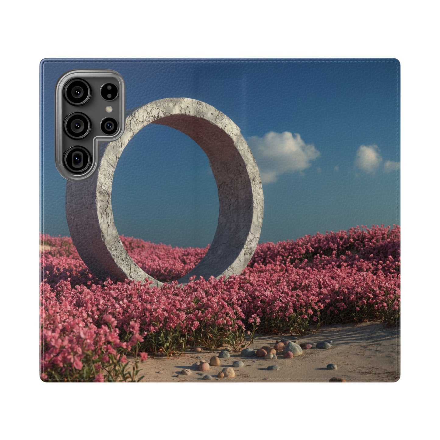 Stone Circle Flip Cases – Pink Flower Field Monument