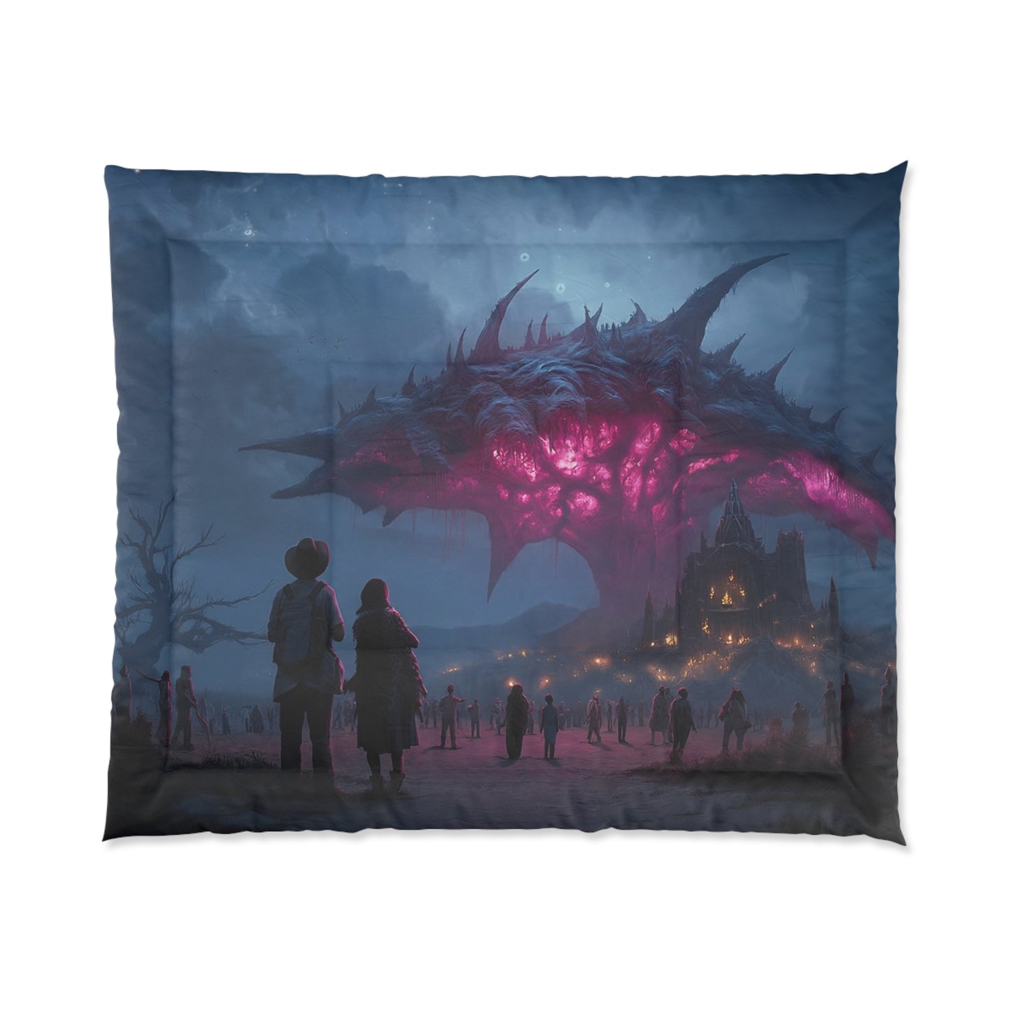 Celestial Leviathan Comforter – Crimson Skyborne Sentinel Dreamscape