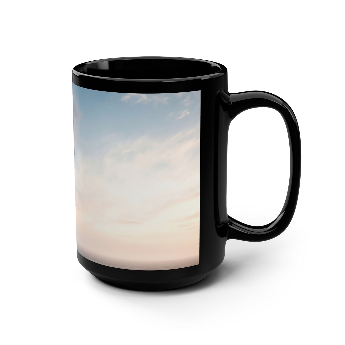 Rustic Tower Black Mug, 15oz – Industrial Dawn Sentinel
