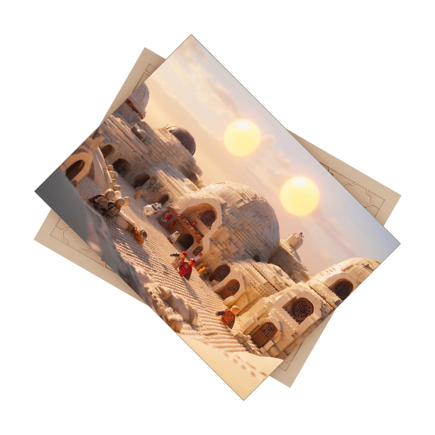 LEGO Tatooine Settlement Ceramic Photo Tile – Sunset on the Sand Dunes