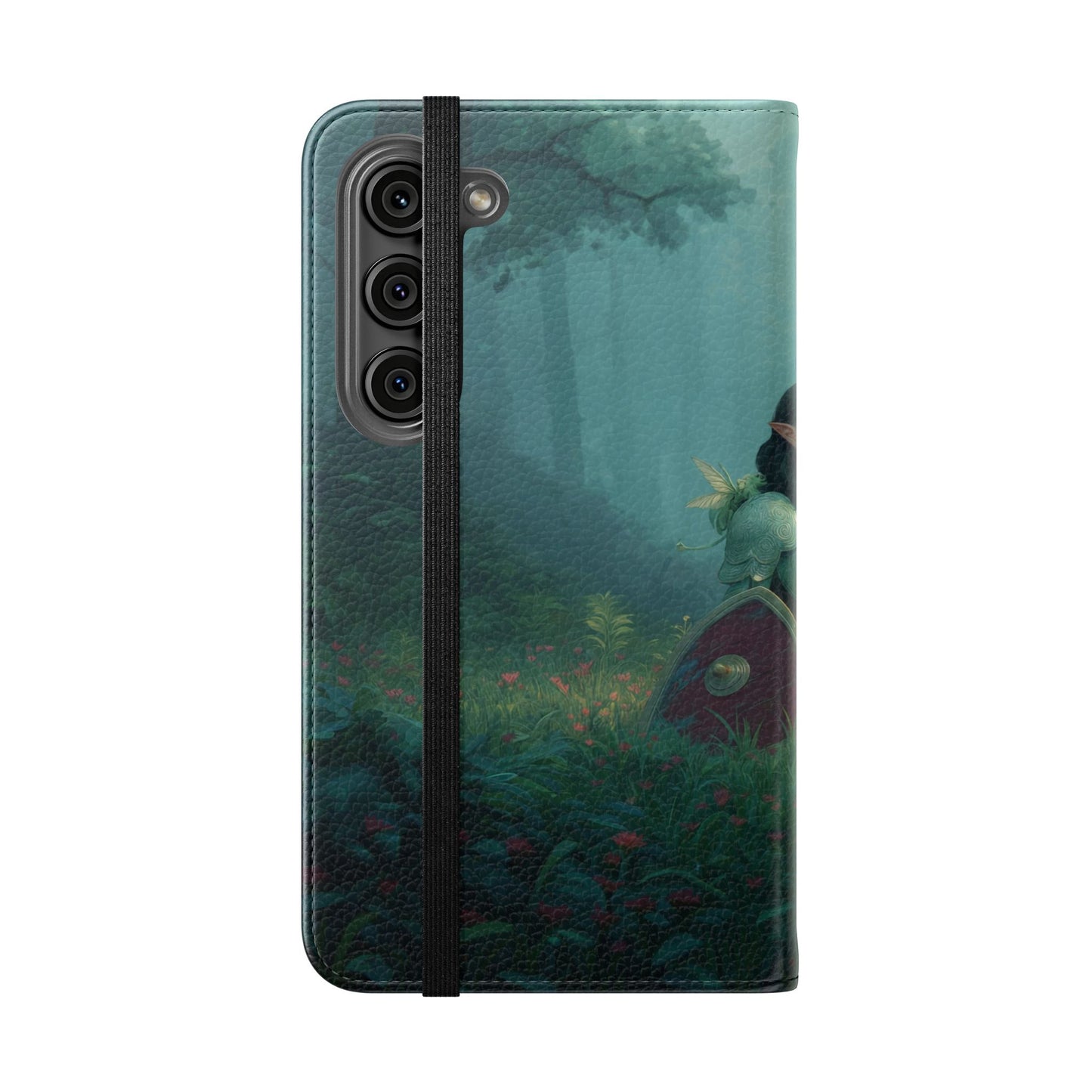 Woodland Sentinel Flip Cases – Green Knight in Misty Grove