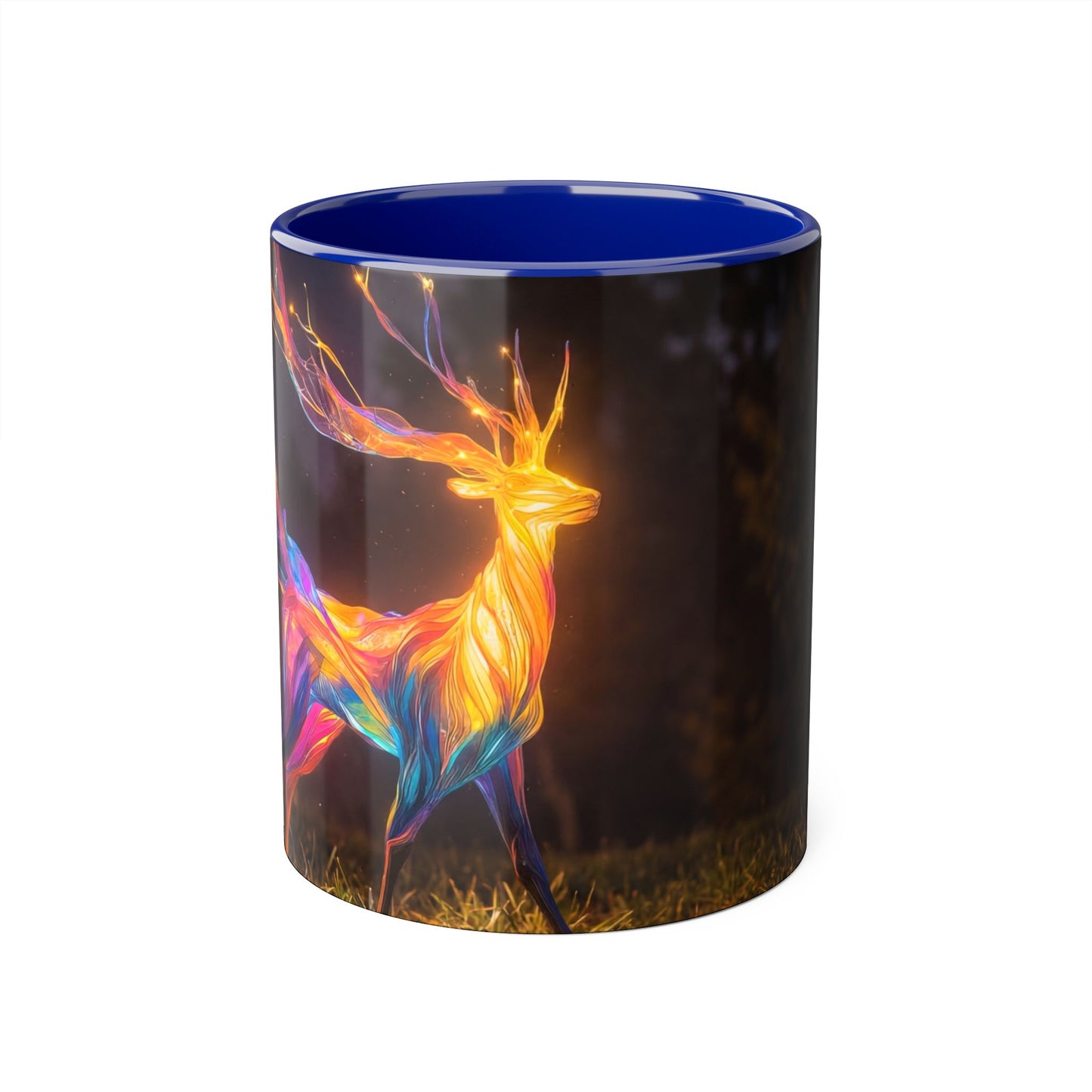 Prism Deer Accent Mugs, 11oz – Neon Spirit of the Night Meadow