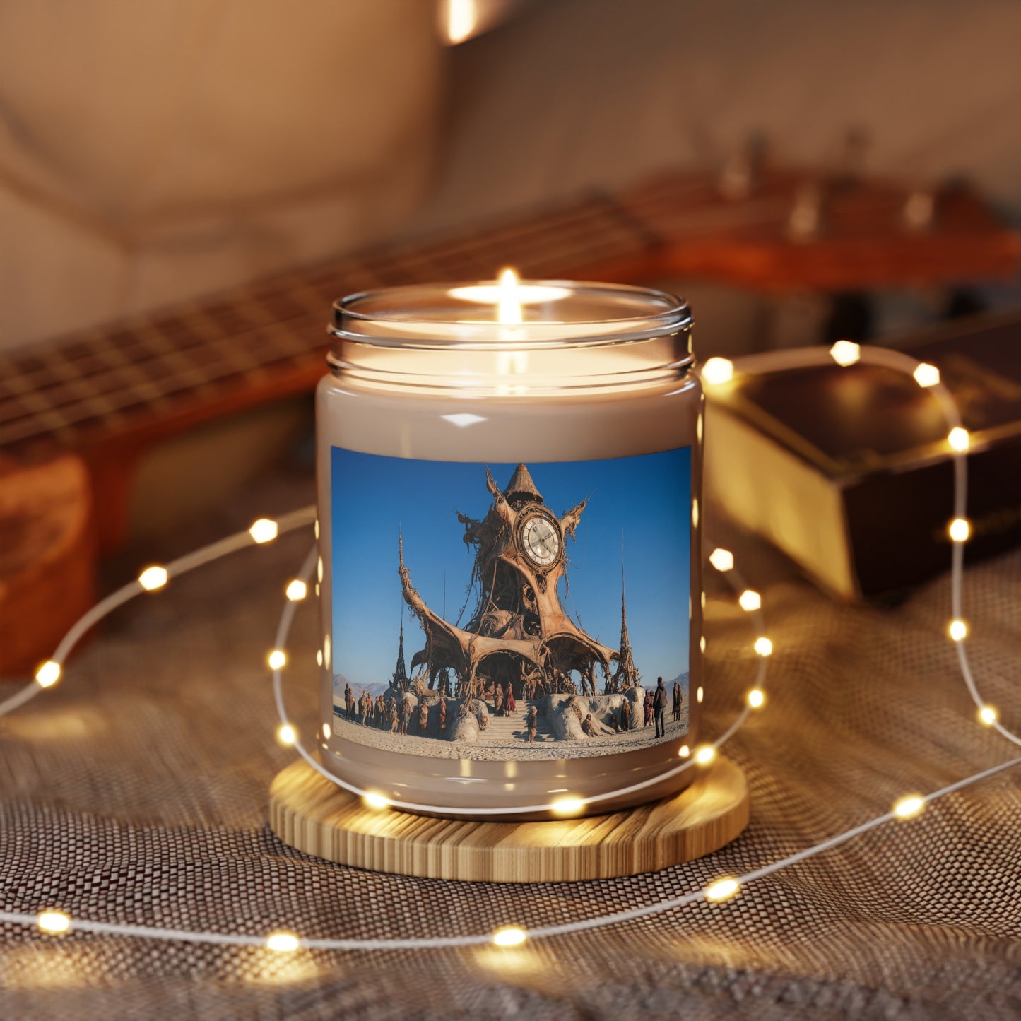 Desert Clocktower Scented Soy Candles with White Lid, 9oz – Timeless Sandscape Ritual