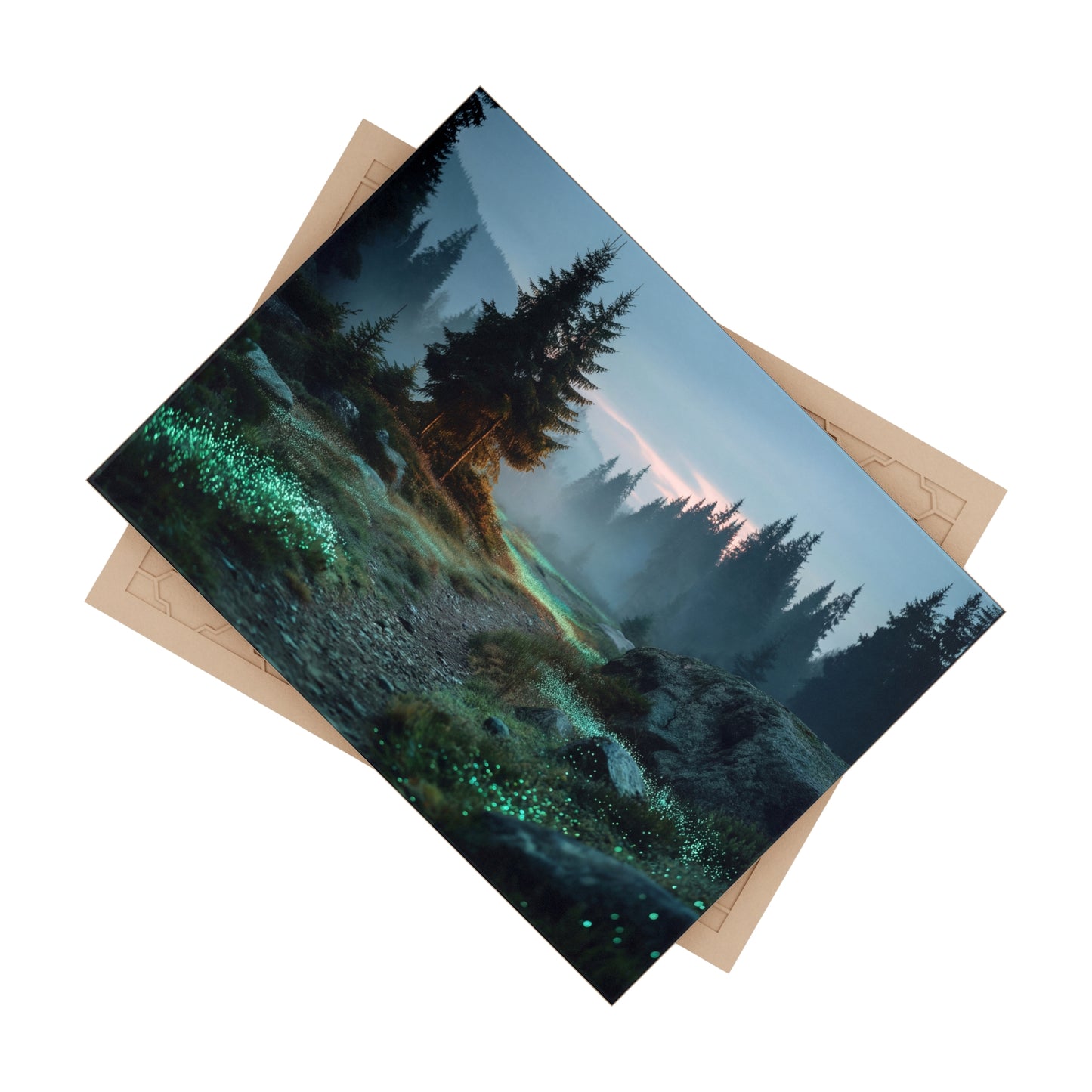 Glowing Moss Path Ceramic Photo Tile – Twilight Forest Secret
