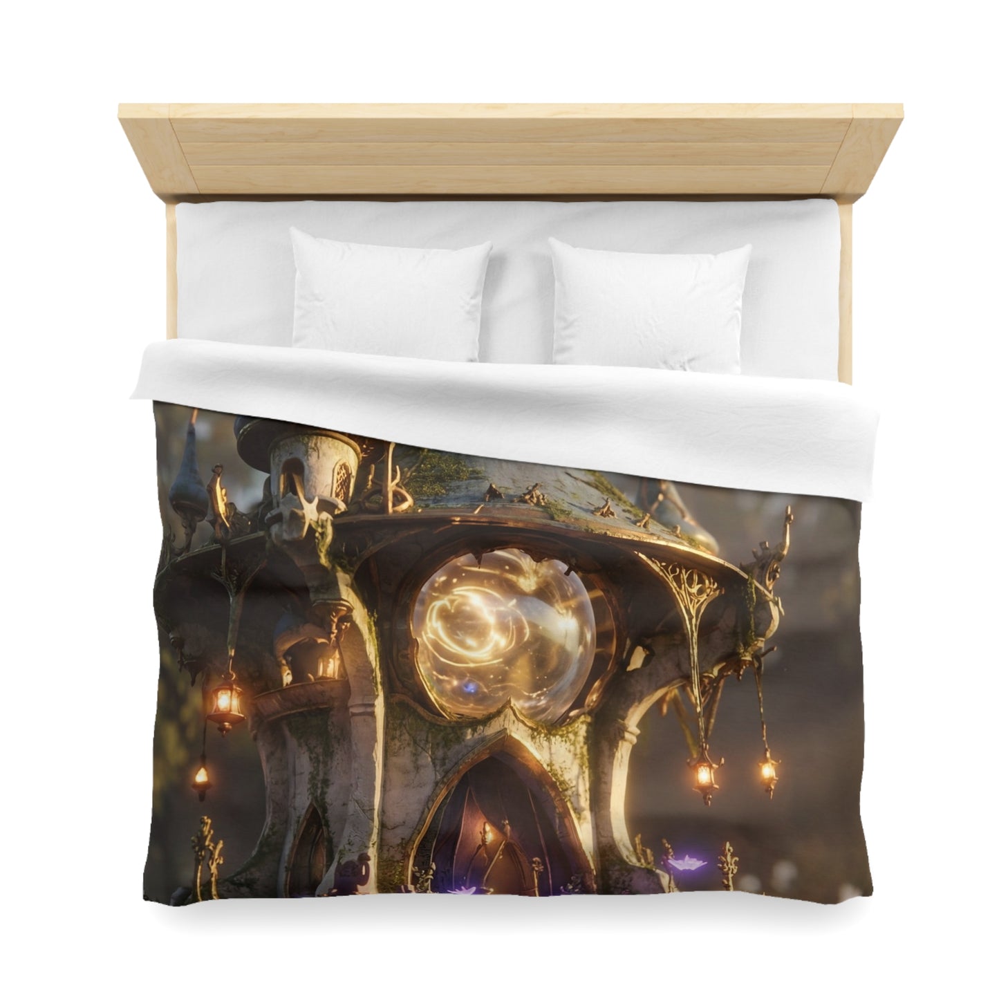 Whispering Observatory Duvet Cover – Twilight Magic in Stone