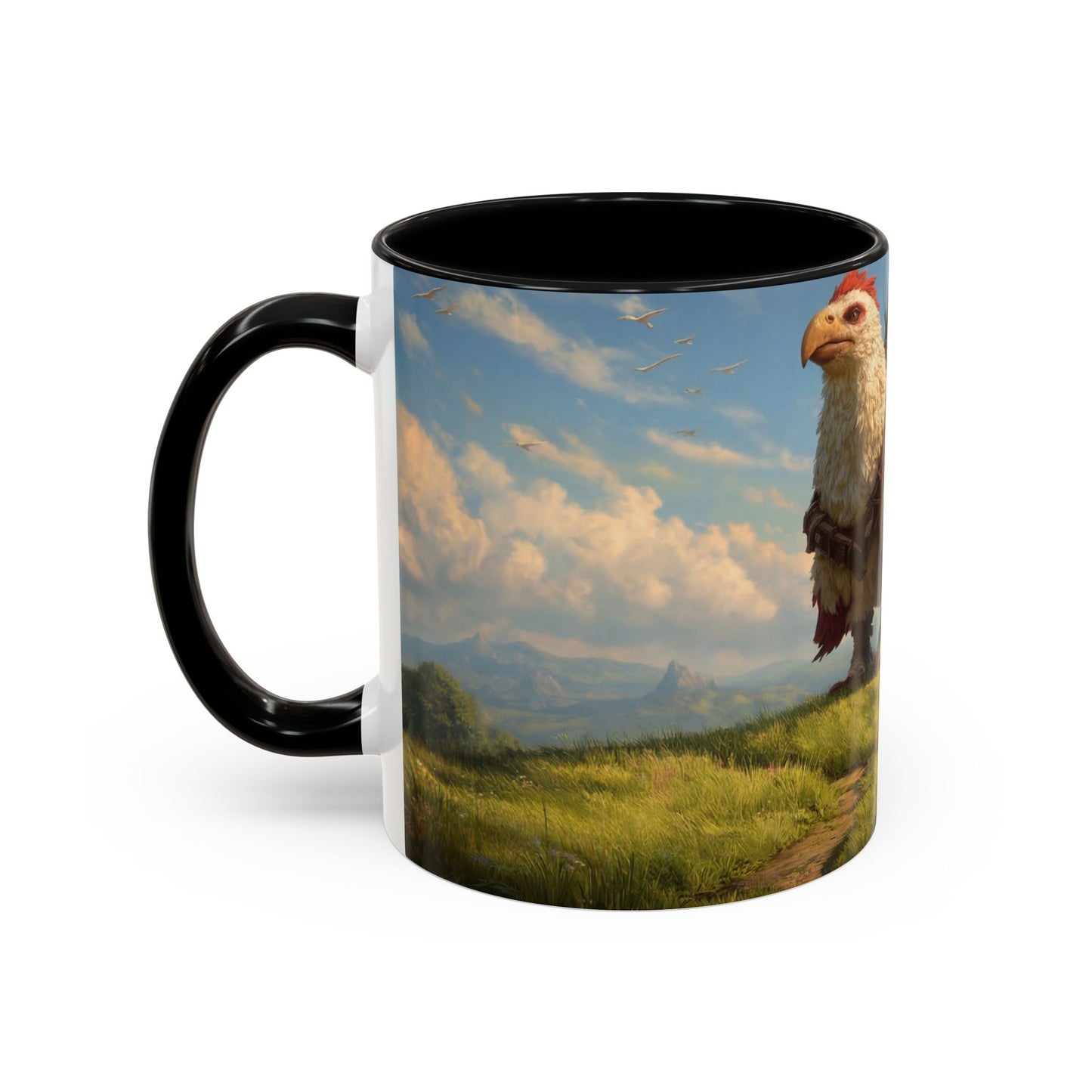 Great Aerie Pathfinder Mug – Dawn’s Flight Over Verdant Hills