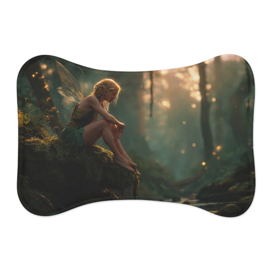 Mossy Stream Fairy Pet Feeding Mats – Golden Hour Forest Guardian
