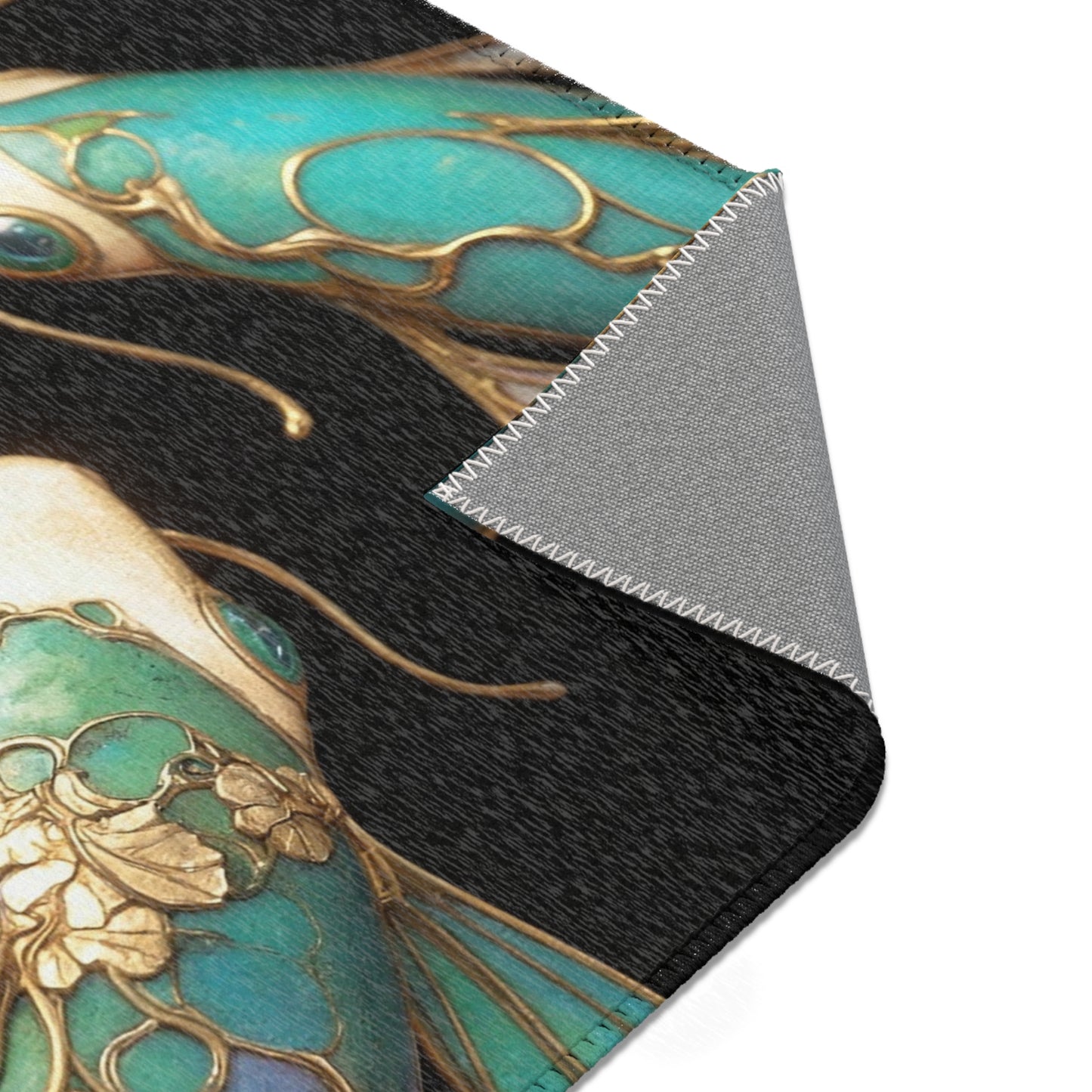 Art Nouveau Koi Area Rugs – Luminous Gold & Azure Dreamscape
